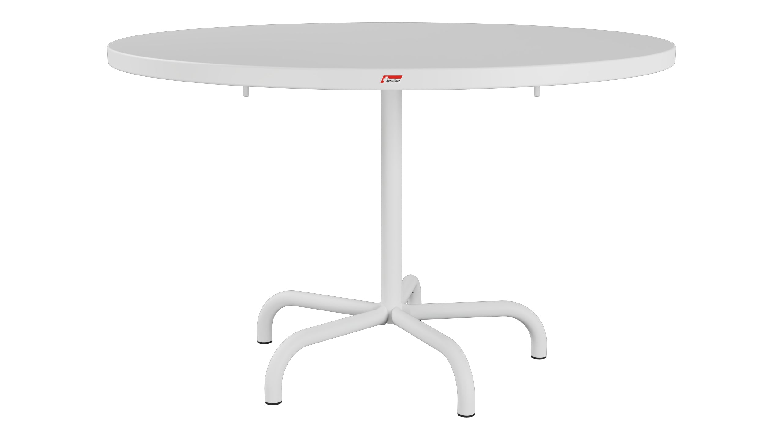 Säntis Metall-Gartentisch ø117 klappbar in Weiss präsentiert im Onlineshop von KAQTU Design AG. Gartentisch ist von Schaffner
