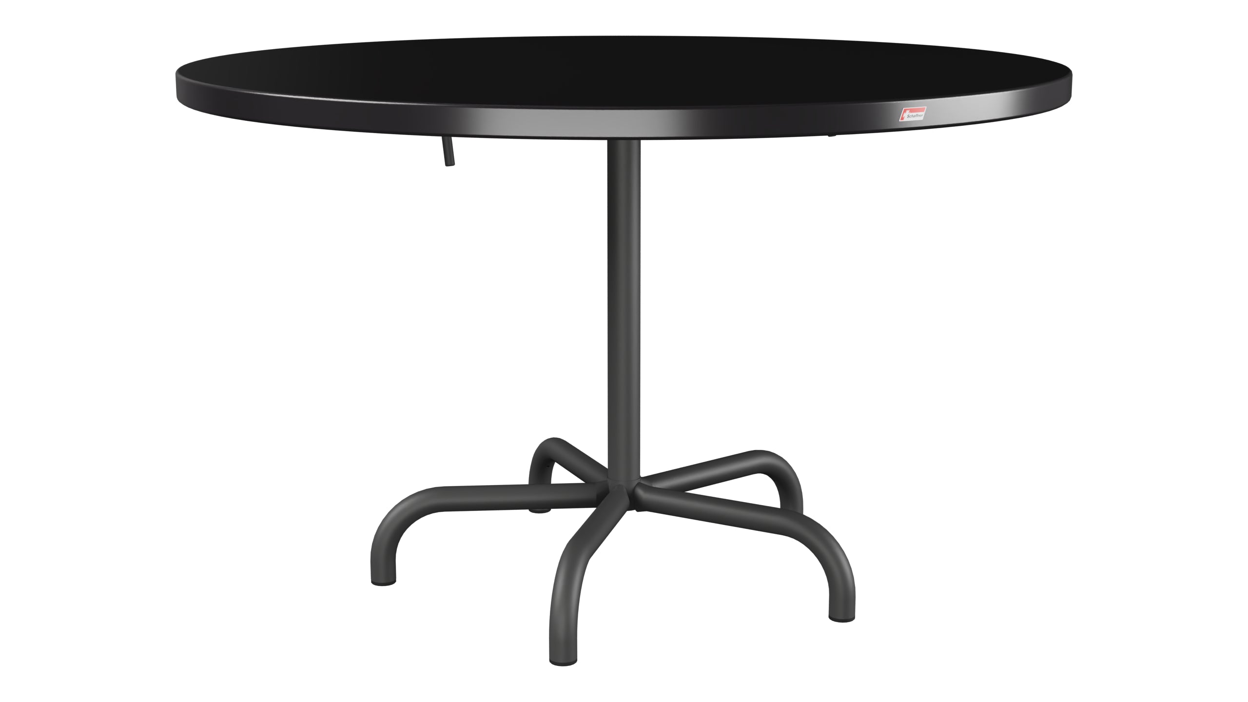 Säntis Metall-Gartentisch ø117 klappbar in Schwarz präsentiert im Onlineshop von KAQTU Design AG. Gartentisch ist von Schaffner