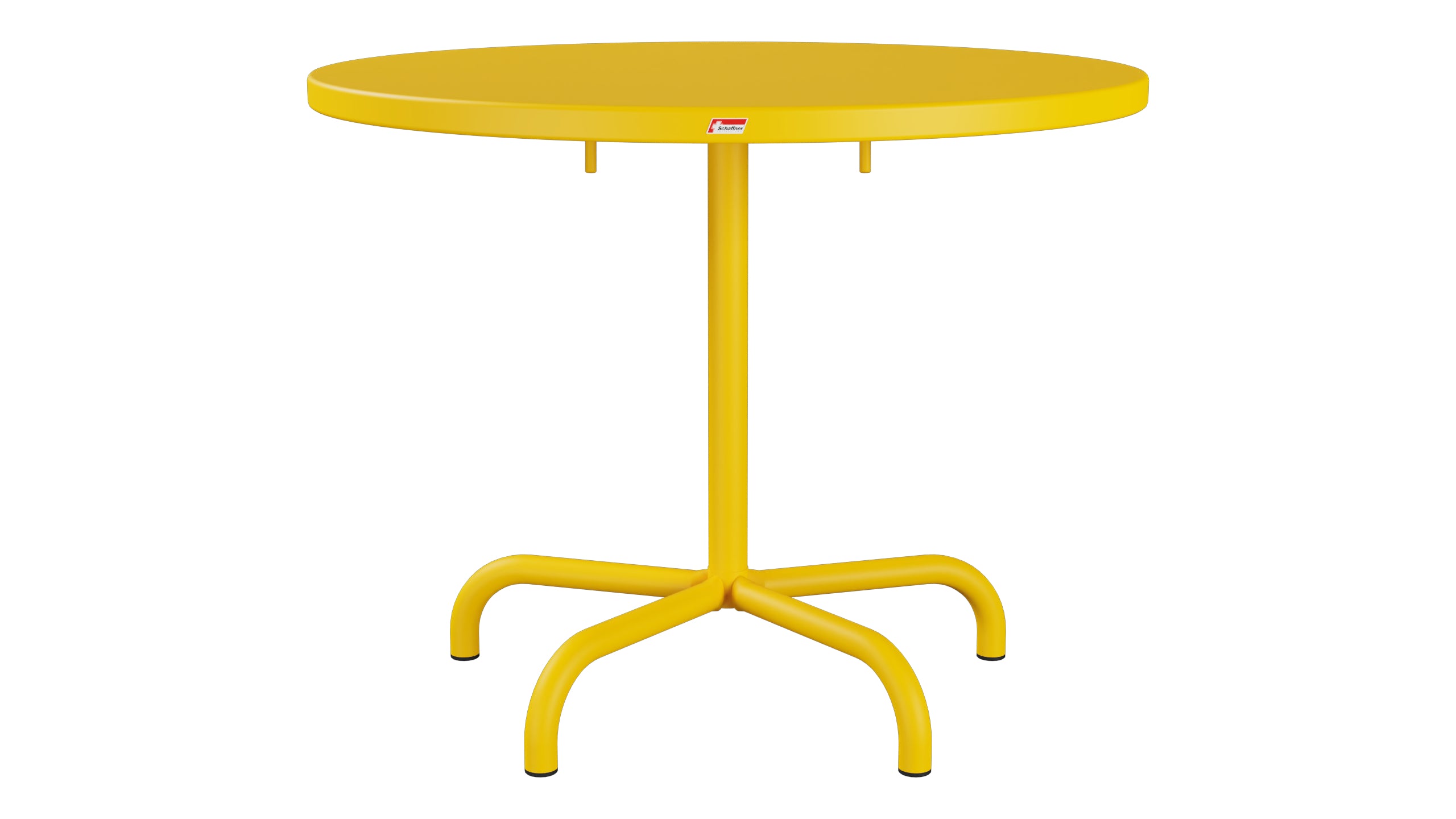 Säntis Metall-Gartentisch ø92 klappbar in Gelb präsentiert im Onlineshop von KAQTU Design AG. Gartentisch ist von Schaffner