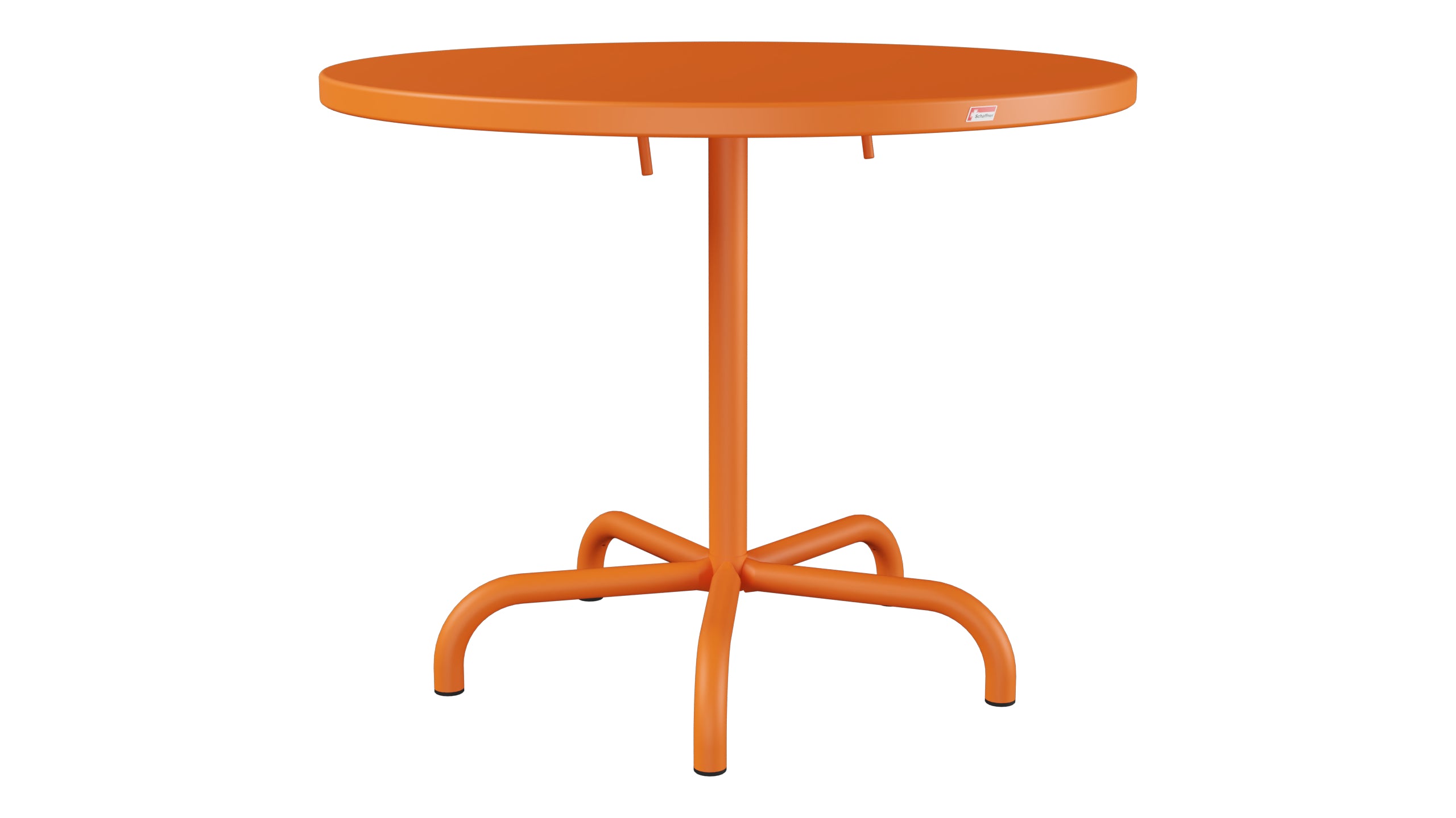 Säntis Metall-Gartentisch ø92 klappbar in Orange präsentiert im Onlineshop von KAQTU Design AG. Gartentisch ist von Schaffner