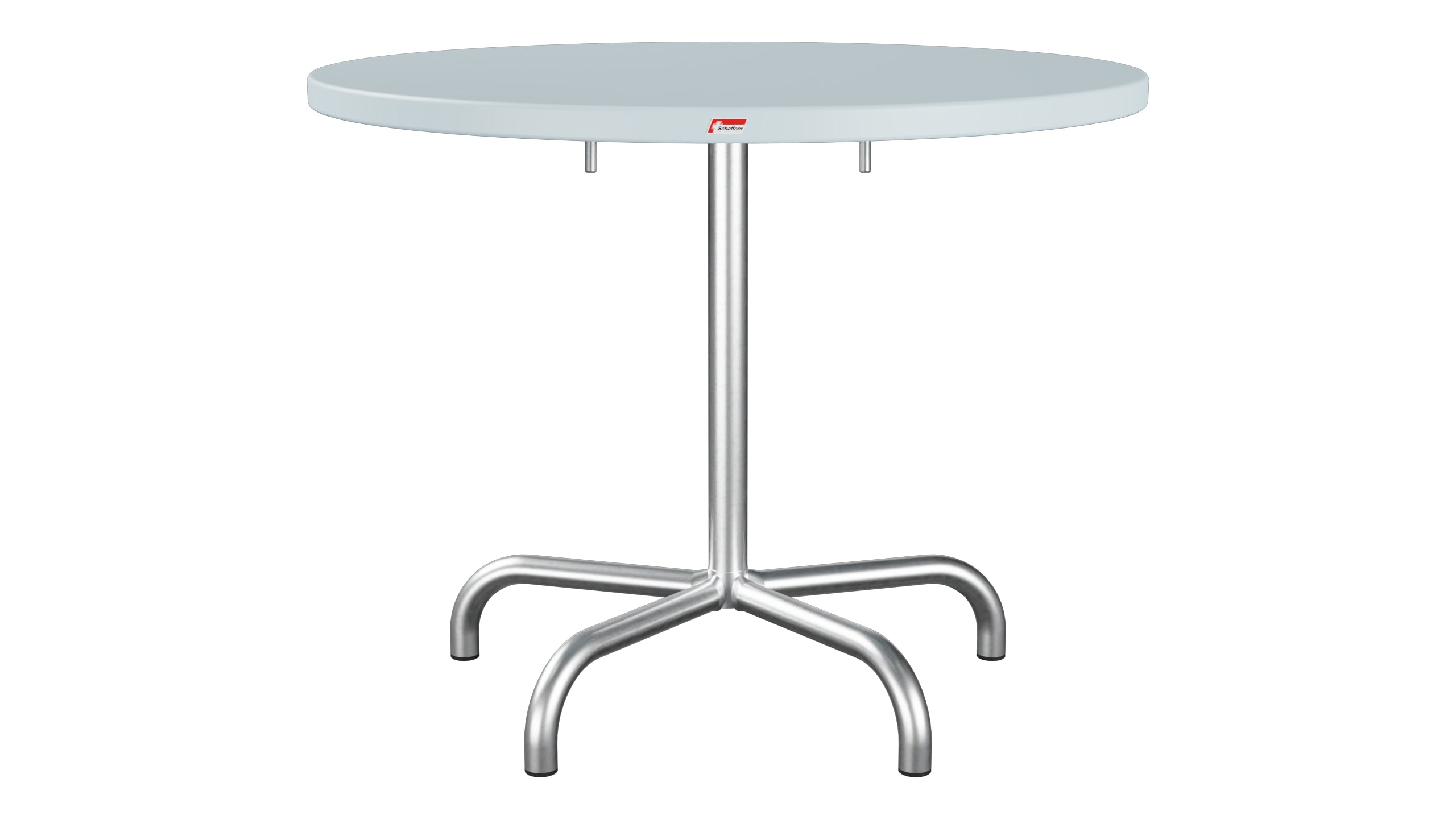 Säntis Metall-Gartentisch ø92 klappbar in Pastellblau präsentiert im Onlineshop von KAQTU Design AG. Gartentisch ist von Schaffner