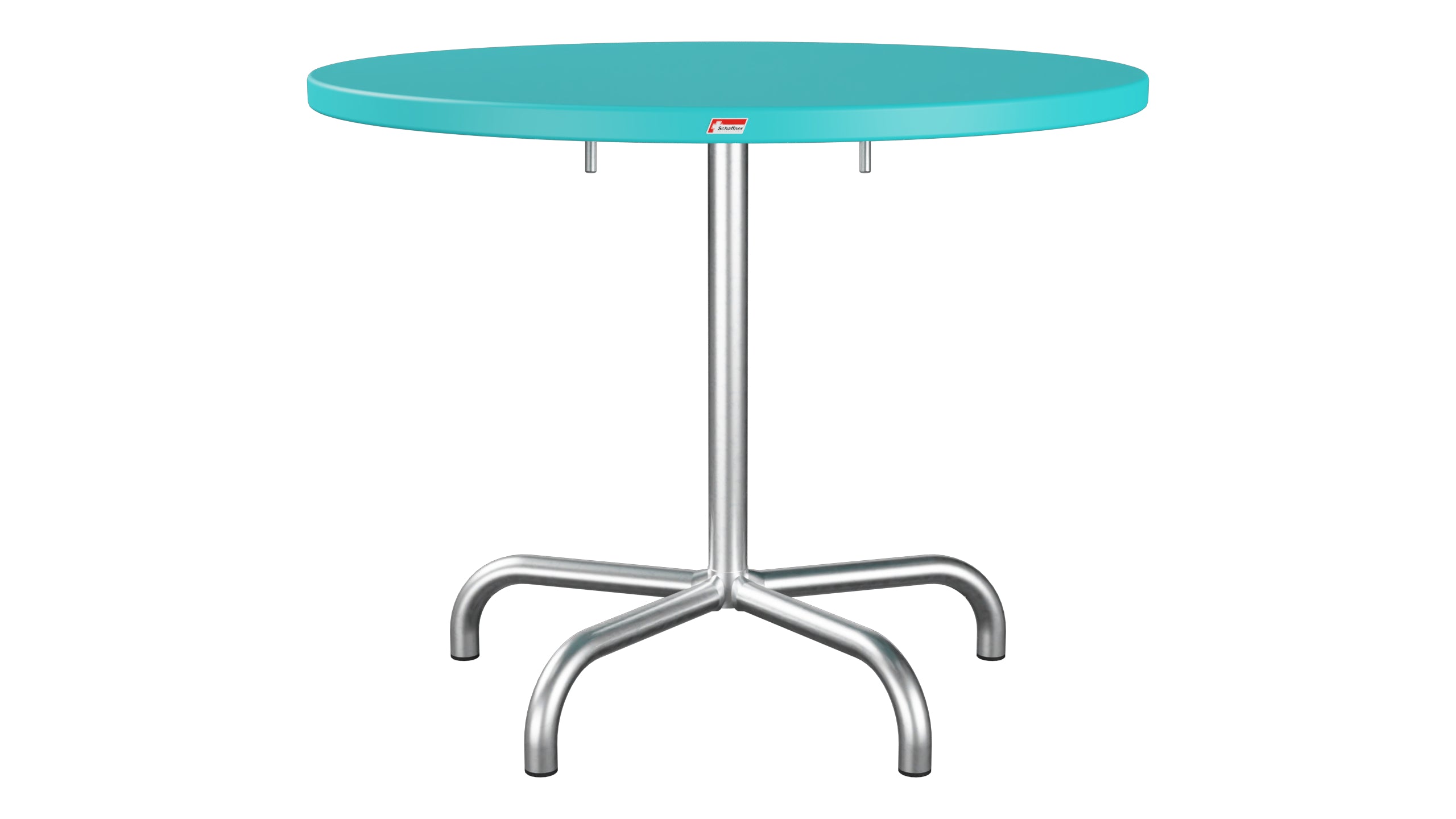 Säntis Metall-Gartentisch ø92 klappbar in Türkis präsentiert im Onlineshop von KAQTU Design AG. Gartentisch ist von Schaffner