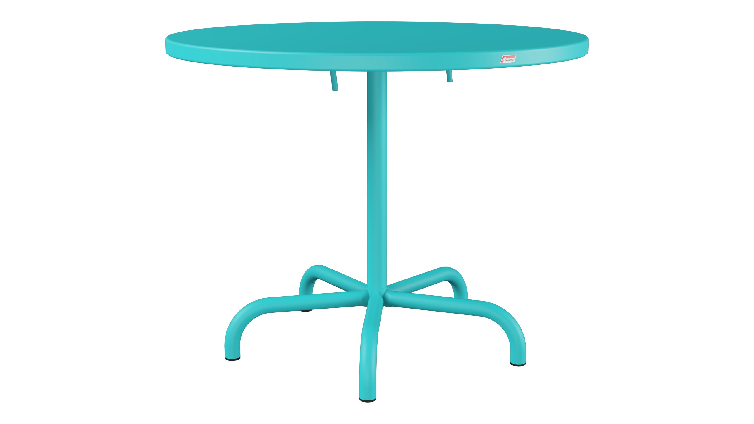Säntis Metall-Gartentisch ø92 klappbar in Türkis präsentiert im Onlineshop von KAQTU Design AG. Gartentisch ist von Schaffner