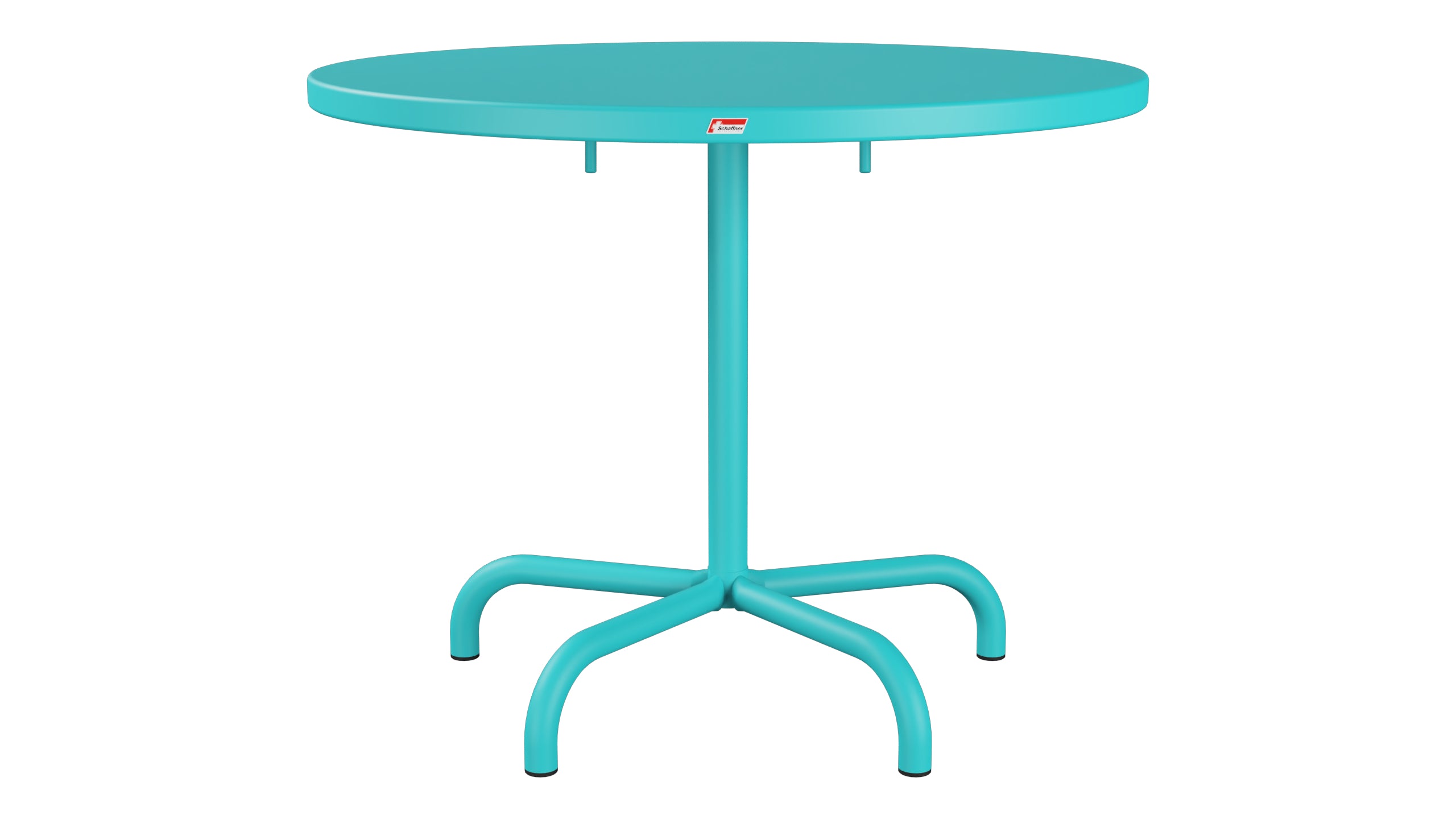 Säntis Metall-Gartentisch ø92 klappbar in Türkis präsentiert im Onlineshop von KAQTU Design AG. Gartentisch ist von Schaffner