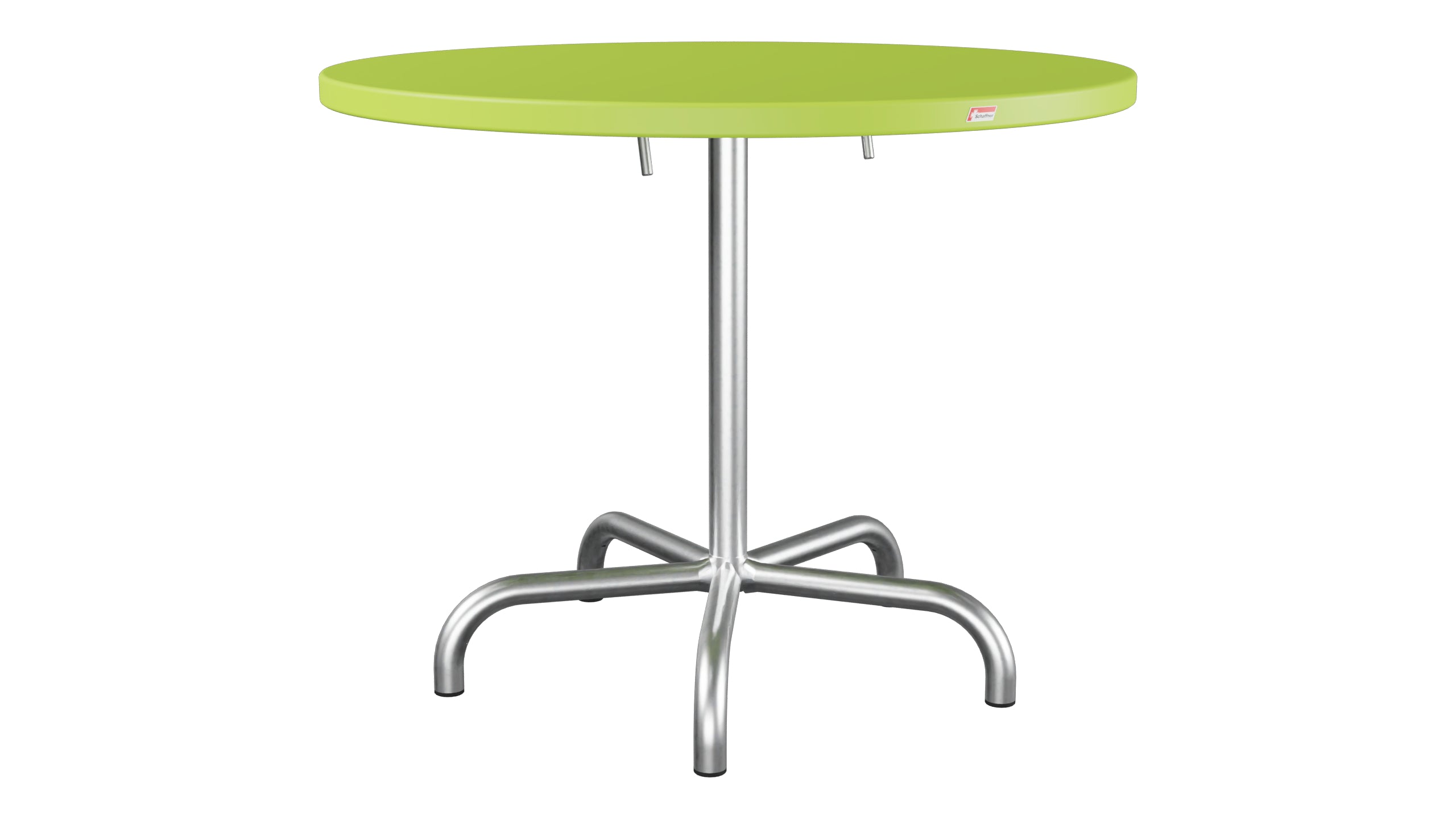 Säntis Metall-Gartentisch ø92 klappbar in Hellgrün präsentiert im Onlineshop von KAQTU Design AG. Gartentisch ist von Schaffner