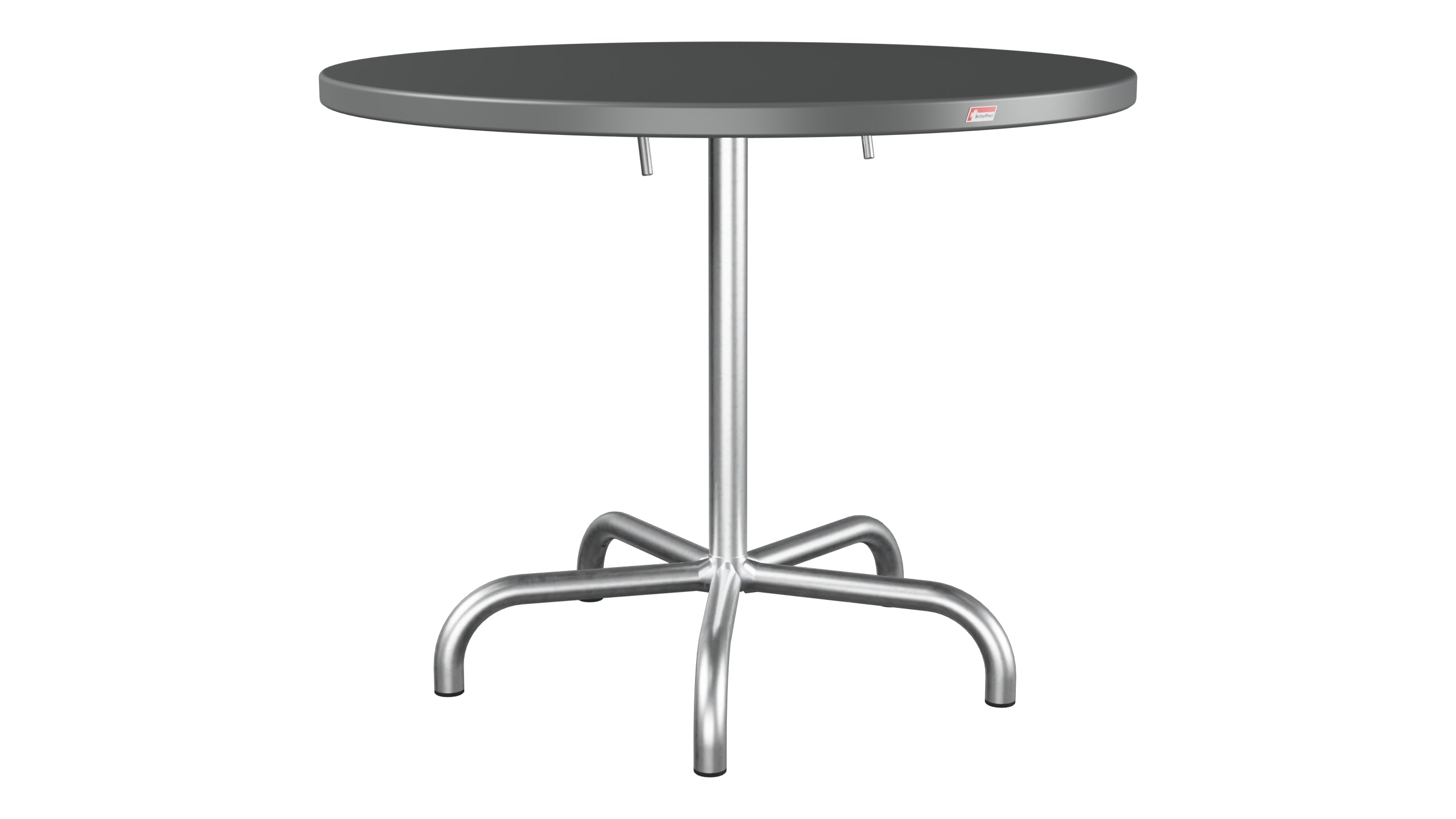 Säntis Metall-Gartentisch ø92 klappbar in Graphit präsentiert im Onlineshop von KAQTU Design AG. Gartentisch ist von Schaffner