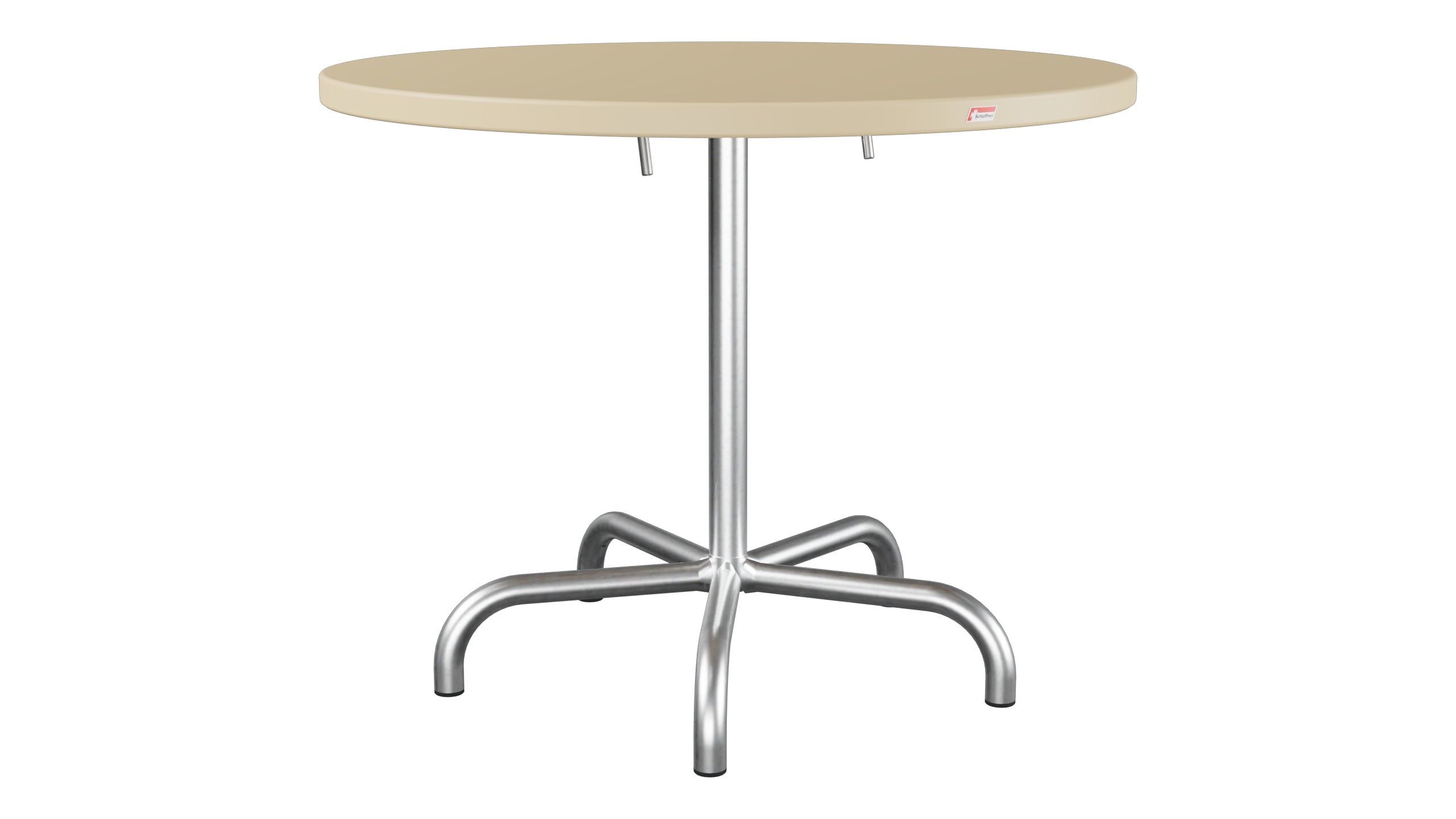 Säntis Metall-Gartentisch ø92 klappbar in Pastellbraun präsentiert im Onlineshop von KAQTU Design AG. Gartentisch ist von Schaffner