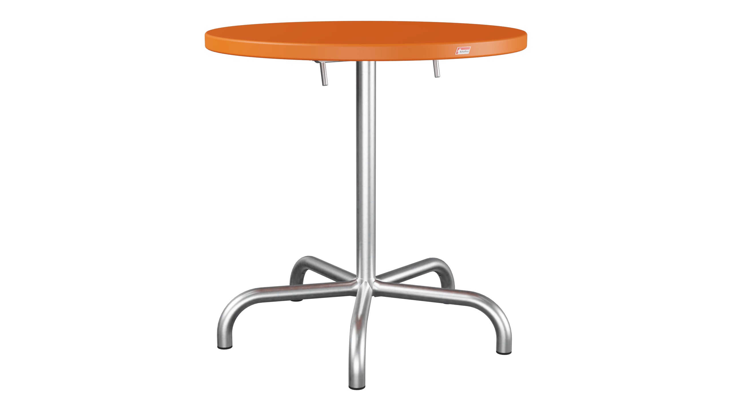 Säntis Metall-Gartentisch ø72 klappbar in Orange präsentiert im Onlineshop von KAQTU Design AG. Gartentisch ist von Schaffner
