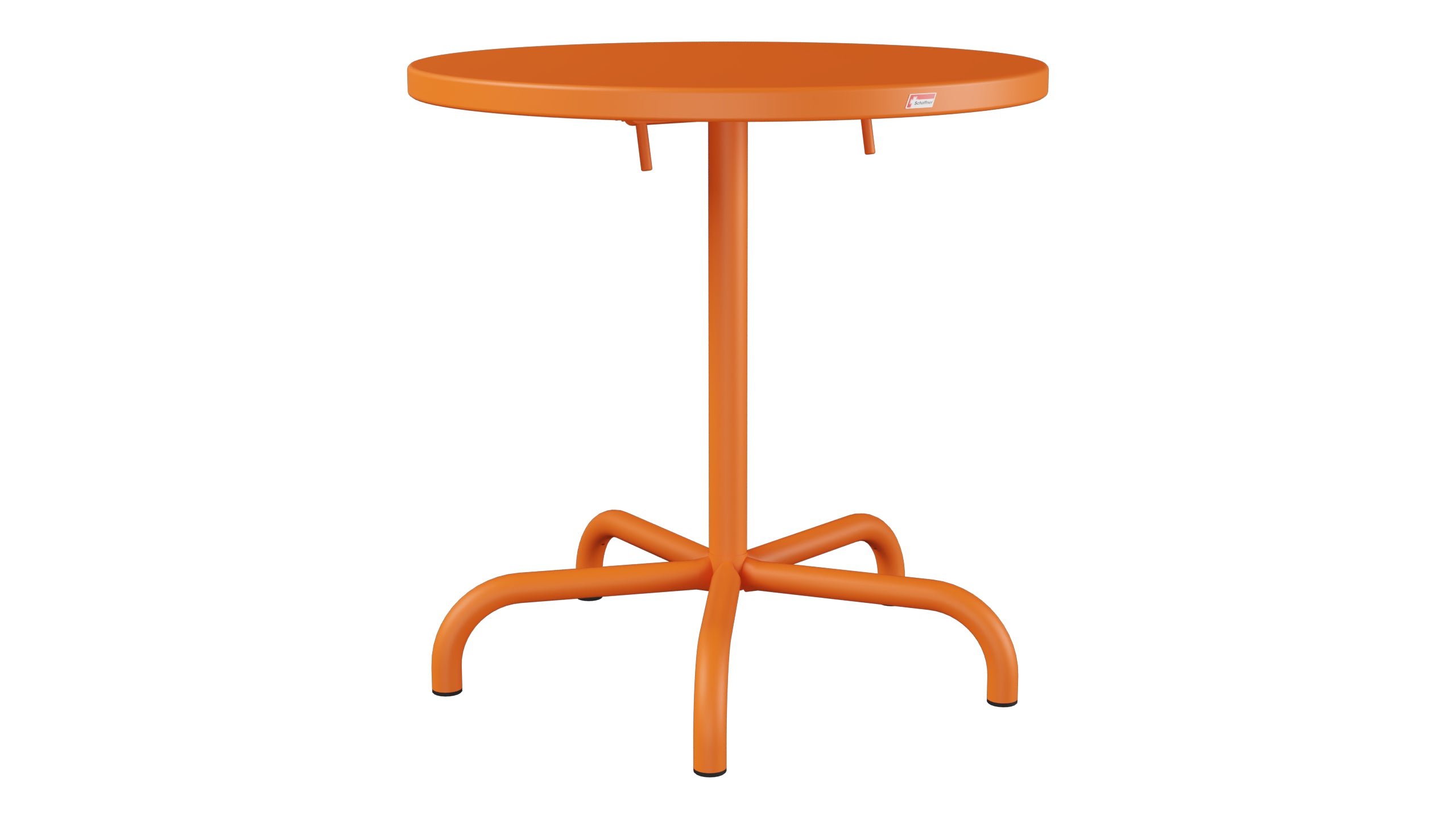 Säntis Metall-Gartentisch ø72 klappbar in Orange präsentiert im Onlineshop von KAQTU Design AG. Gartentisch ist von Schaffner