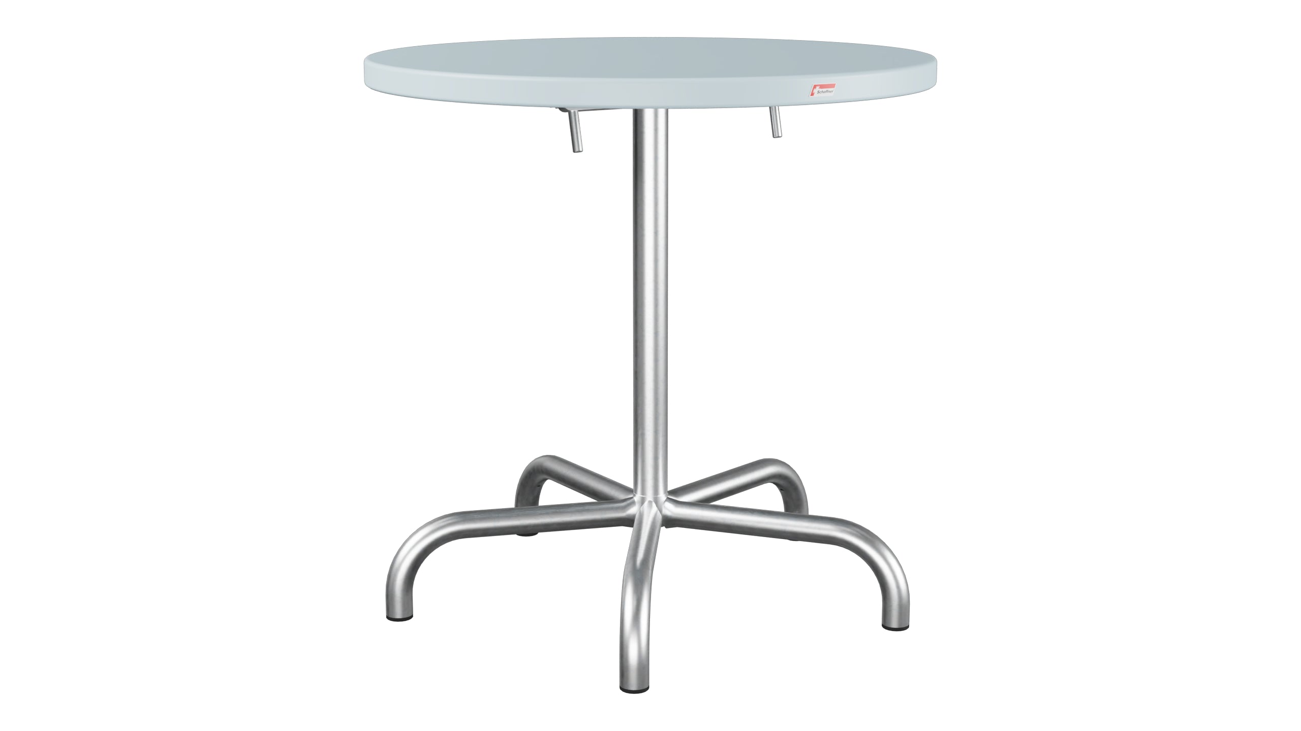 Säntis Metall-Gartentisch ø72 klappbar in Pastellblau präsentiert im Onlineshop von KAQTU Design AG. Gartentisch ist von Schaffner