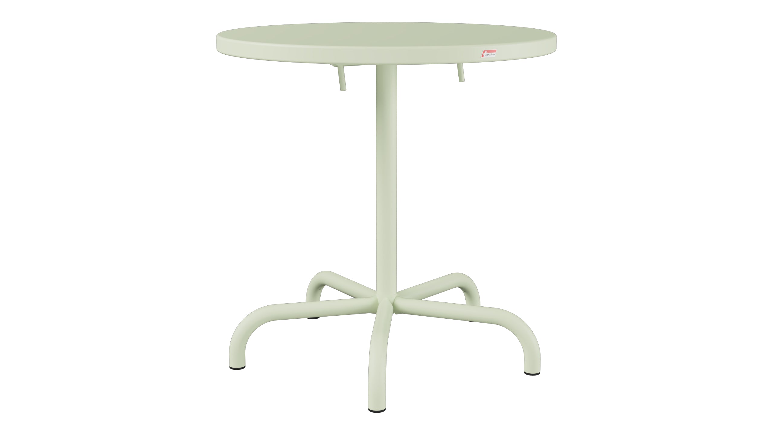 Säntis Metall-Gartentisch ø72 klappbar in Pastellgrün präsentiert im Onlineshop von KAQTU Design AG. Gartentisch ist von Schaffner