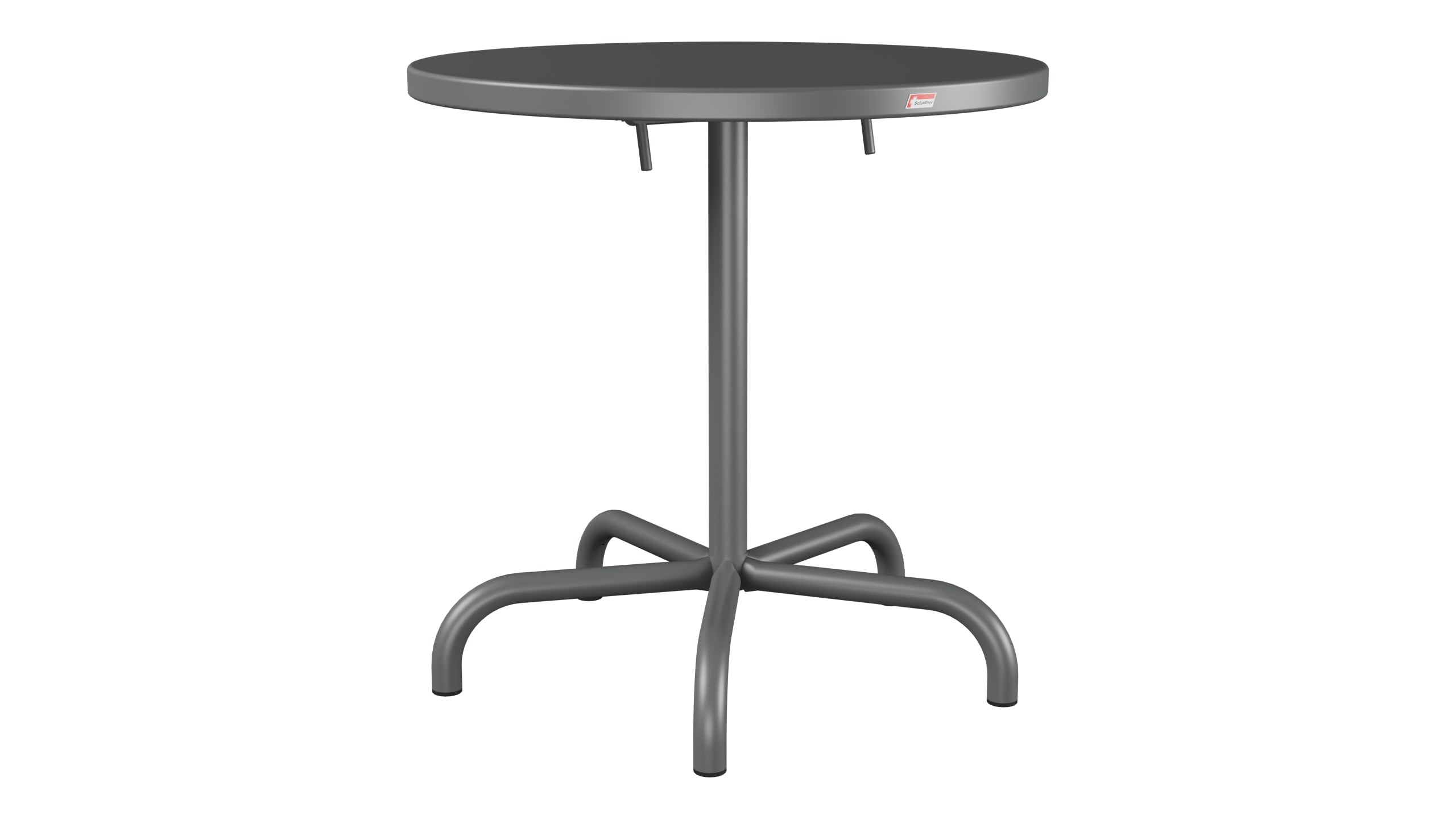 Säntis Metall-Gartentisch ø72 klappbar in Graphit präsentiert im Onlineshop von KAQTU Design AG. Gartentisch ist von Schaffner