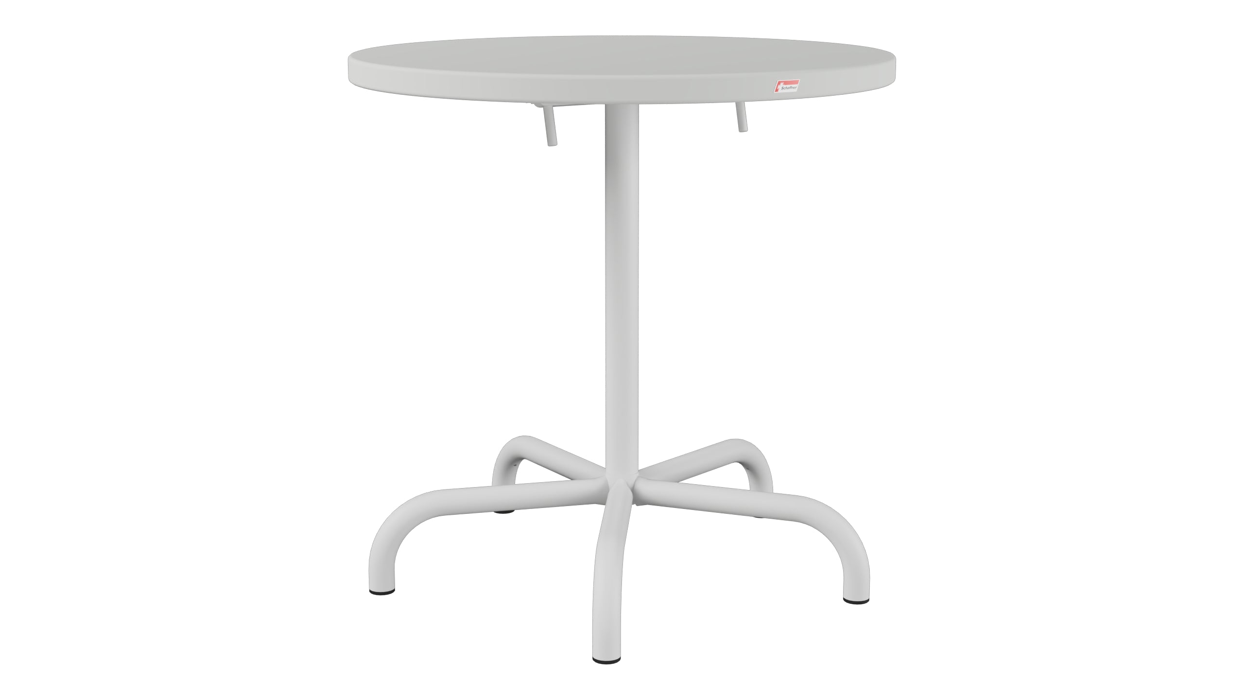 Säntis Metall-Gartentisch ø72 klappbar in Alusilber präsentiert im Onlineshop von KAQTU Design AG. Gartentisch ist von Schaffner