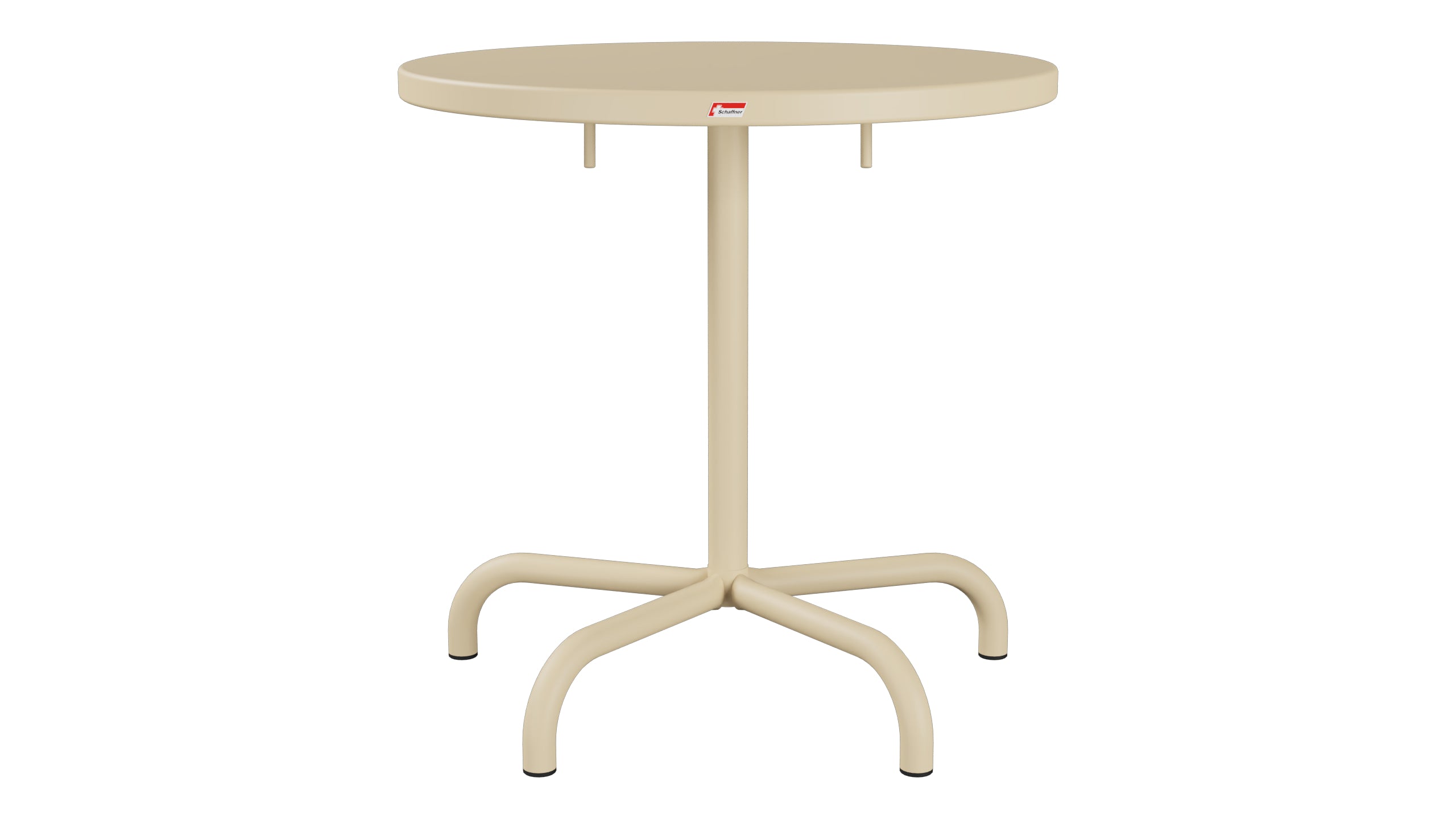 Säntis Metall-Gartentisch ø72 klappbar in Pastellbraun präsentiert im Onlineshop von KAQTU Design AG. Gartentisch ist von Schaffner