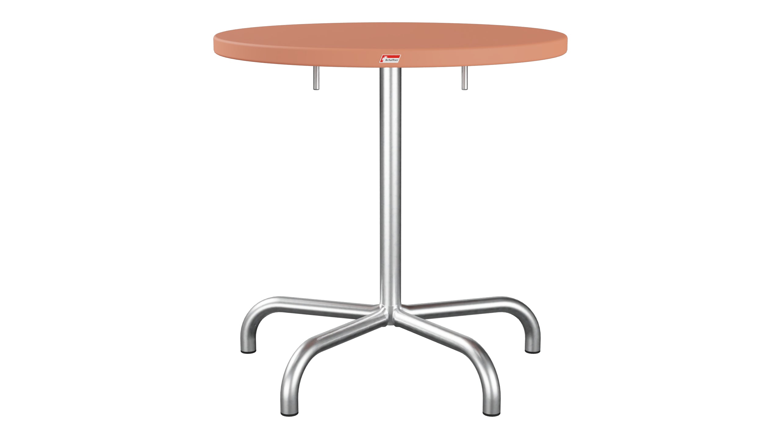 Säntis Metall-Gartentisch ø72 klappbar in Pastellterracotta präsentiert im Onlineshop von KAQTU Design AG. Gartentisch ist von Schaffner