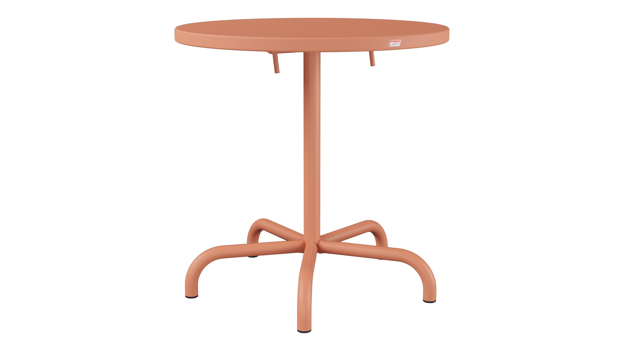 Säntis Metall-Gartentisch ø72 klappbar in Pastellterracotta präsentiert im Onlineshop von KAQTU Design AG. Gartentisch ist von Schaffner