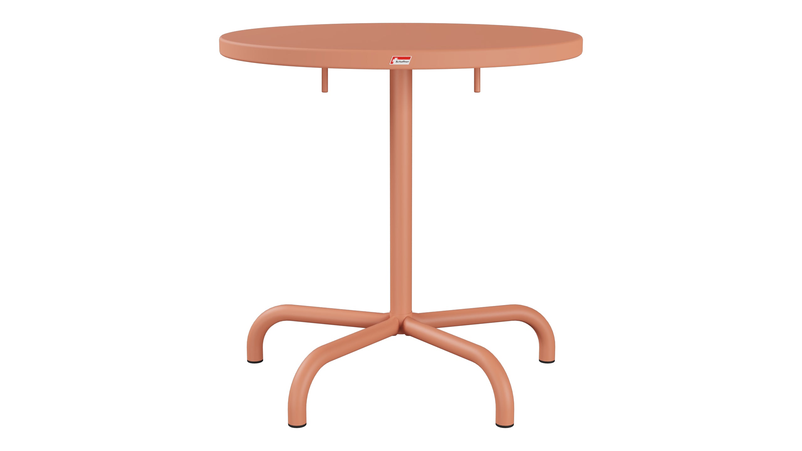 Säntis Metall-Gartentisch ø72 klappbar in Pastellterracotta präsentiert im Onlineshop von KAQTU Design AG. Gartentisch ist von Schaffner