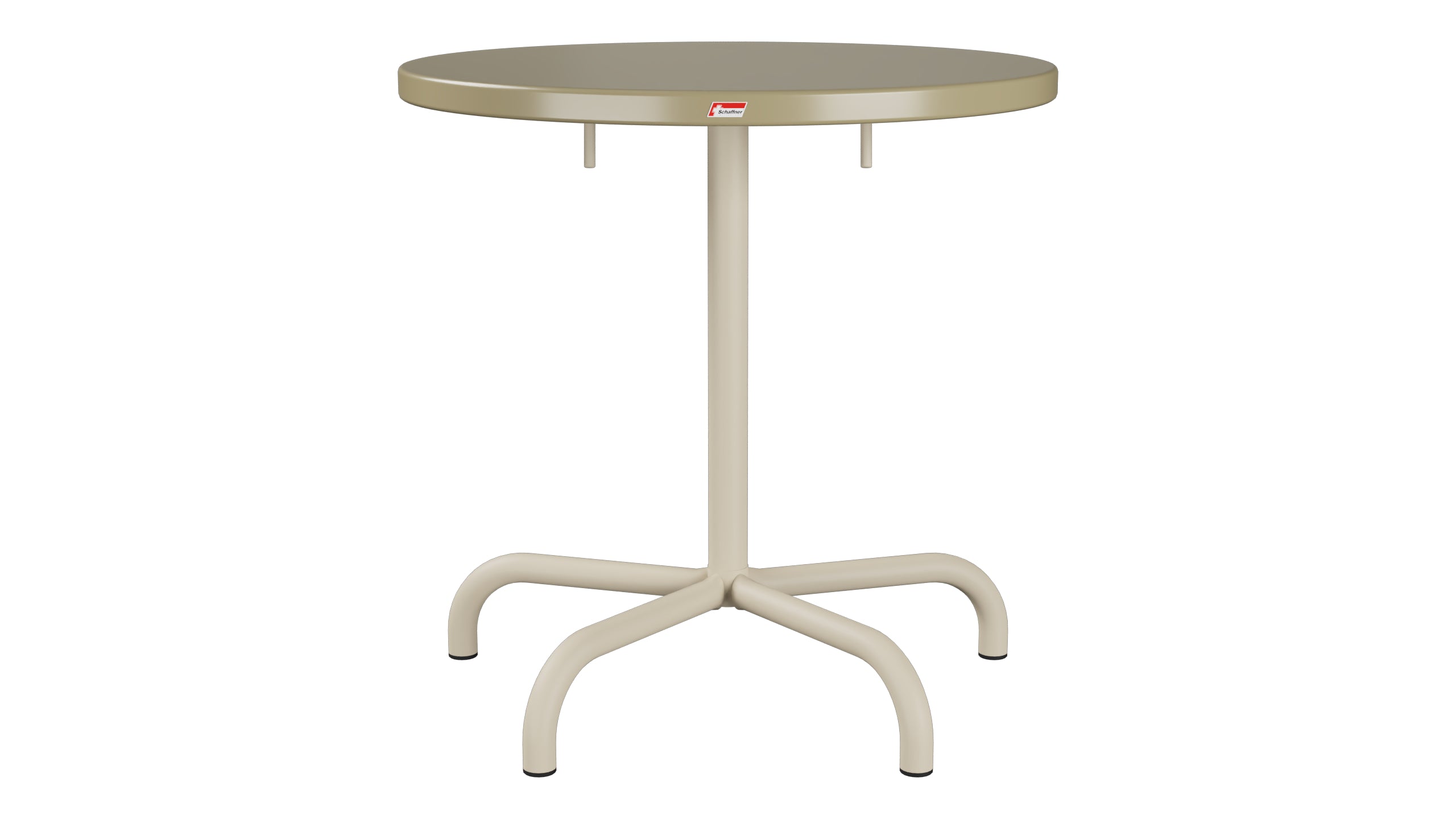 Säntis Metall-Gartentisch ø72 klappbar in Champagner präsentiert im Onlineshop von KAQTU Design AG. Gartentisch ist von Schaffner