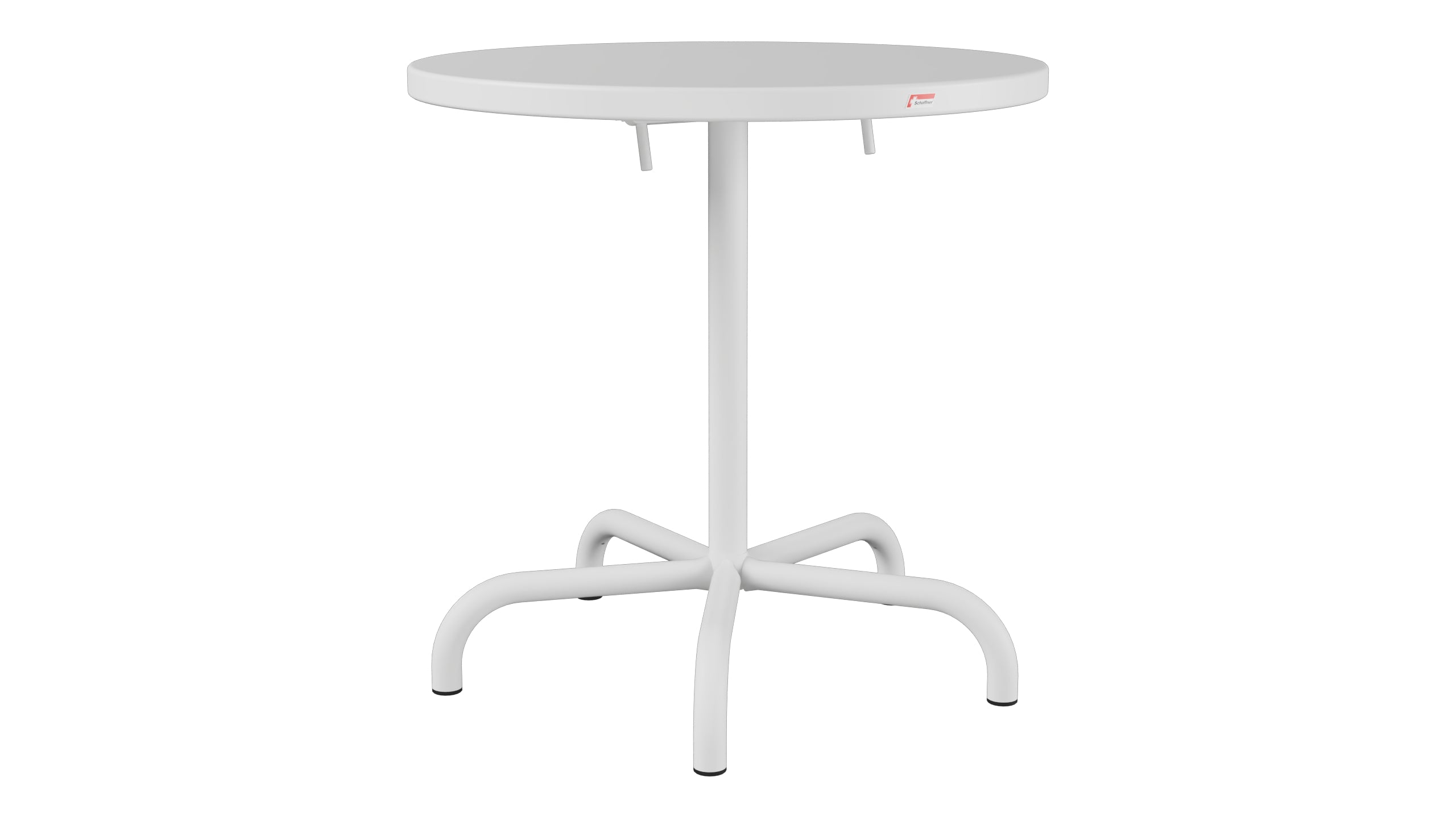 Säntis Metall-Gartentisch ø72 klappbar in Weiss präsentiert im Onlineshop von KAQTU Design AG. Gartentisch ist von Schaffner