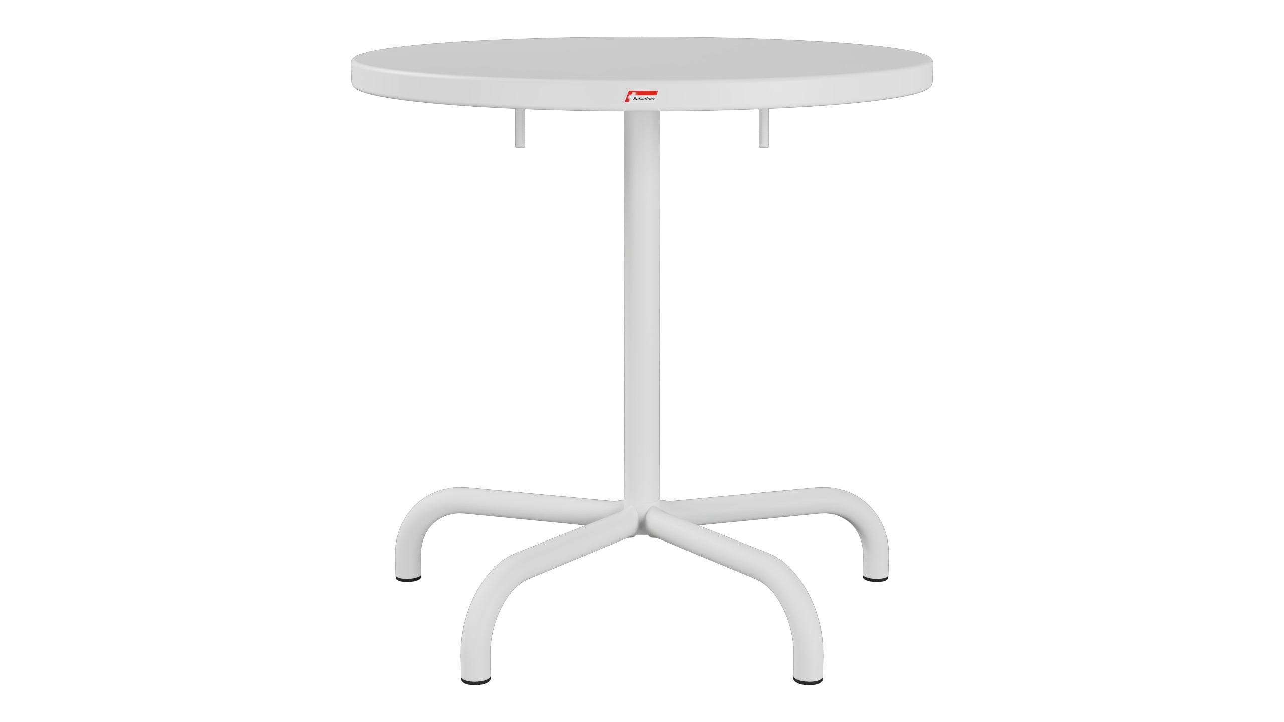 Säntis Metall-Gartentisch ø72 klappbar in Weiss präsentiert im Onlineshop von KAQTU Design AG. Gartentisch ist von Schaffner