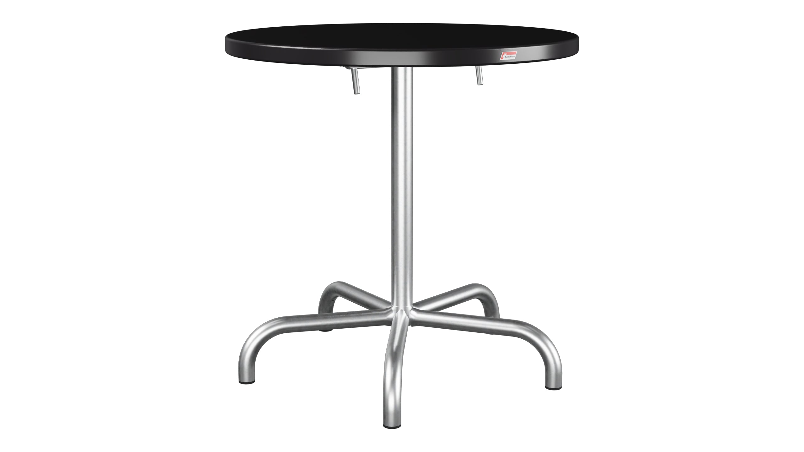 Säntis Metall-Gartentisch ø72 klappbar in Schwarz präsentiert im Onlineshop von KAQTU Design AG. Gartentisch ist von Schaffner