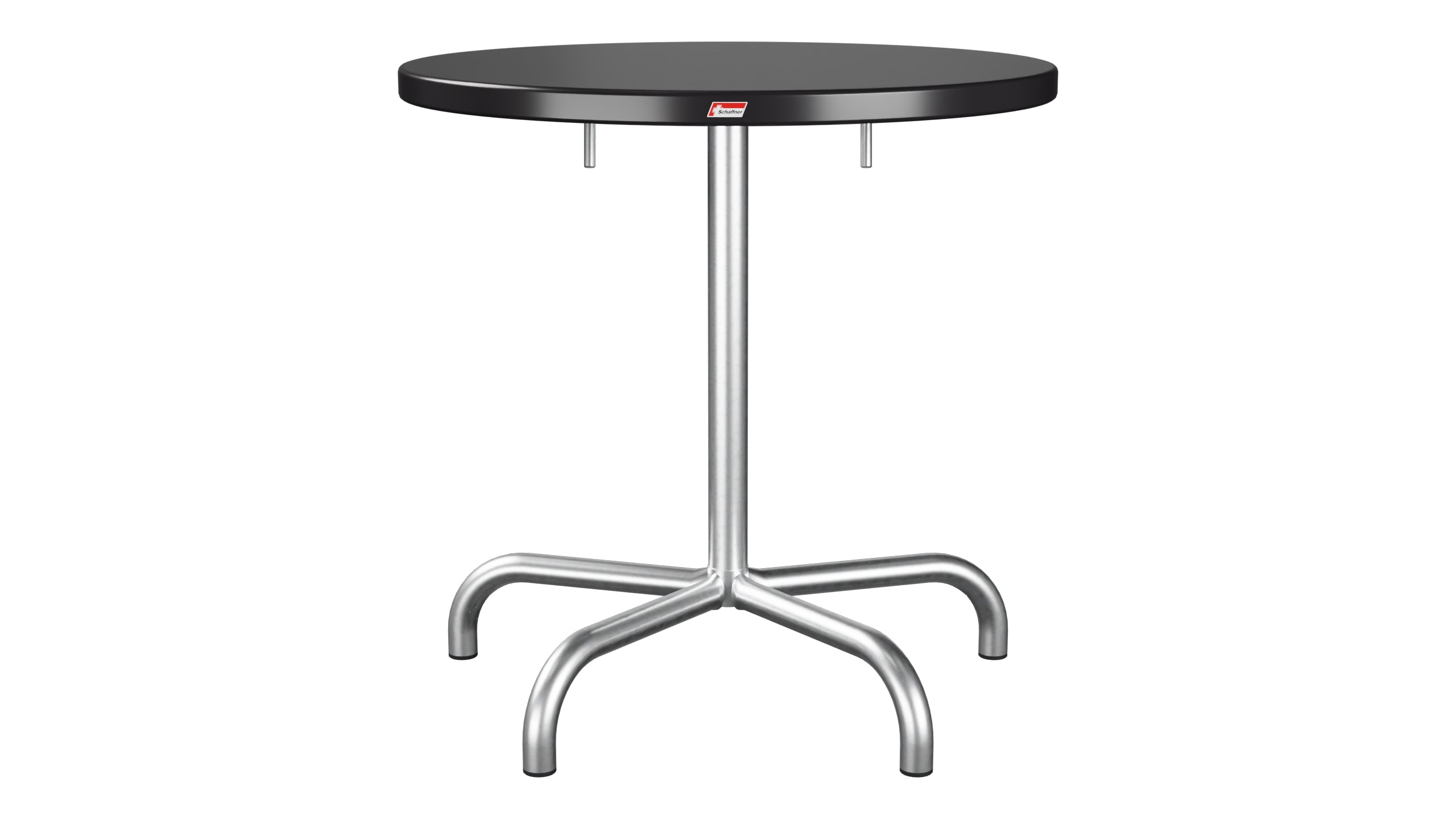 Säntis Metall-Gartentisch ø72 klappbar in Schwarz präsentiert im Onlineshop von KAQTU Design AG. Gartentisch ist von Schaffner