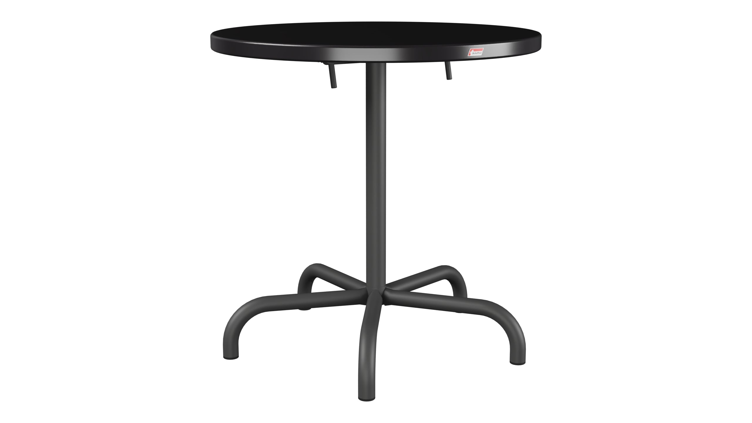 Säntis Metall-Gartentisch ø72 klappbar in Schwarz präsentiert im Onlineshop von KAQTU Design AG. Gartentisch ist von Schaffner