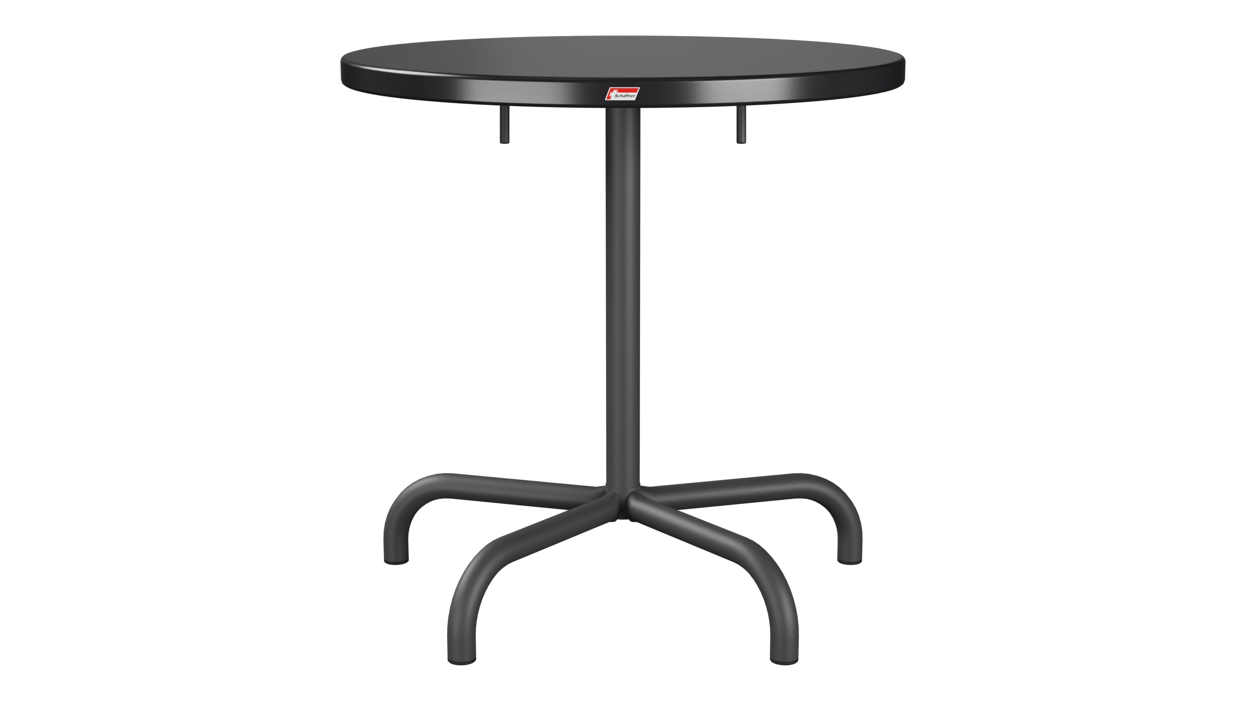 Säntis Metall-Gartentisch ø72 klappbar in Schwarz präsentiert im Onlineshop von KAQTU Design AG. Gartentisch ist von Schaffner