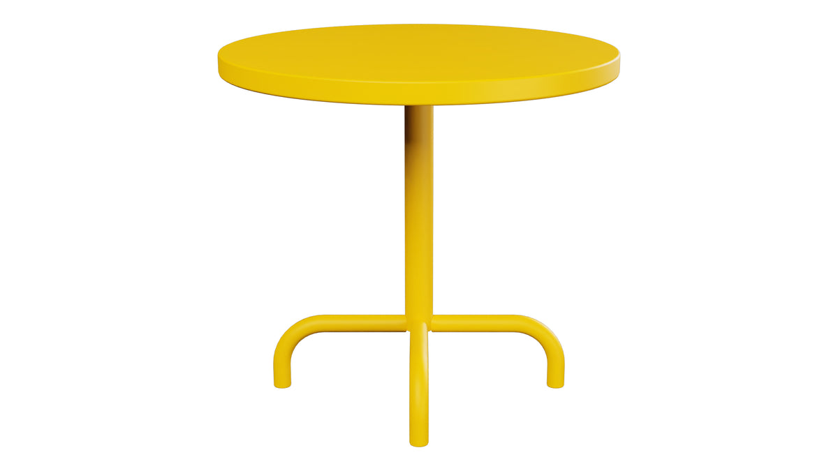 Säntis Metall-Beistelltisch Outdoor ø54 / 50 in Gelb präsentiert im Onlineshop von KAQTU Design AG. Beistelltisch Outdoor ist von Schaffner
