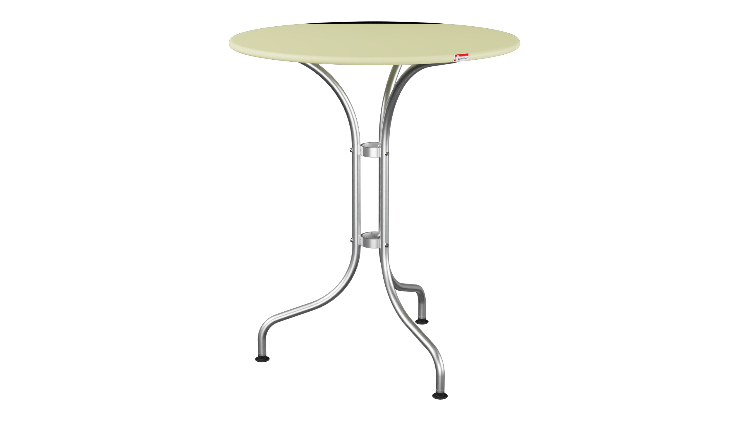 St. Moritz Metall-Gartentisch ø60 in Buchsbaumgelb präsentiert im Onlineshop von KAQTU Design AG. Gartentisch ist von Schaffner
