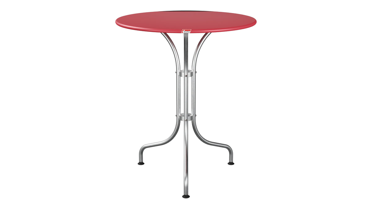 St. Moritz Metall-Gartentisch ø60 in Ahornrot präsentiert im Onlineshop von KAQTU Design AG. Gartentisch ist von Schaffner