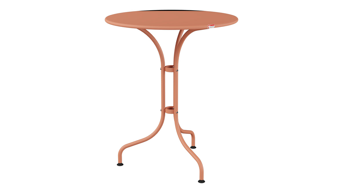 St. Moritz Metall-Gartentisch ø60 in Pastellterracotta präsentiert im Onlineshop von KAQTU Design AG. Gartentisch ist von Schaffner