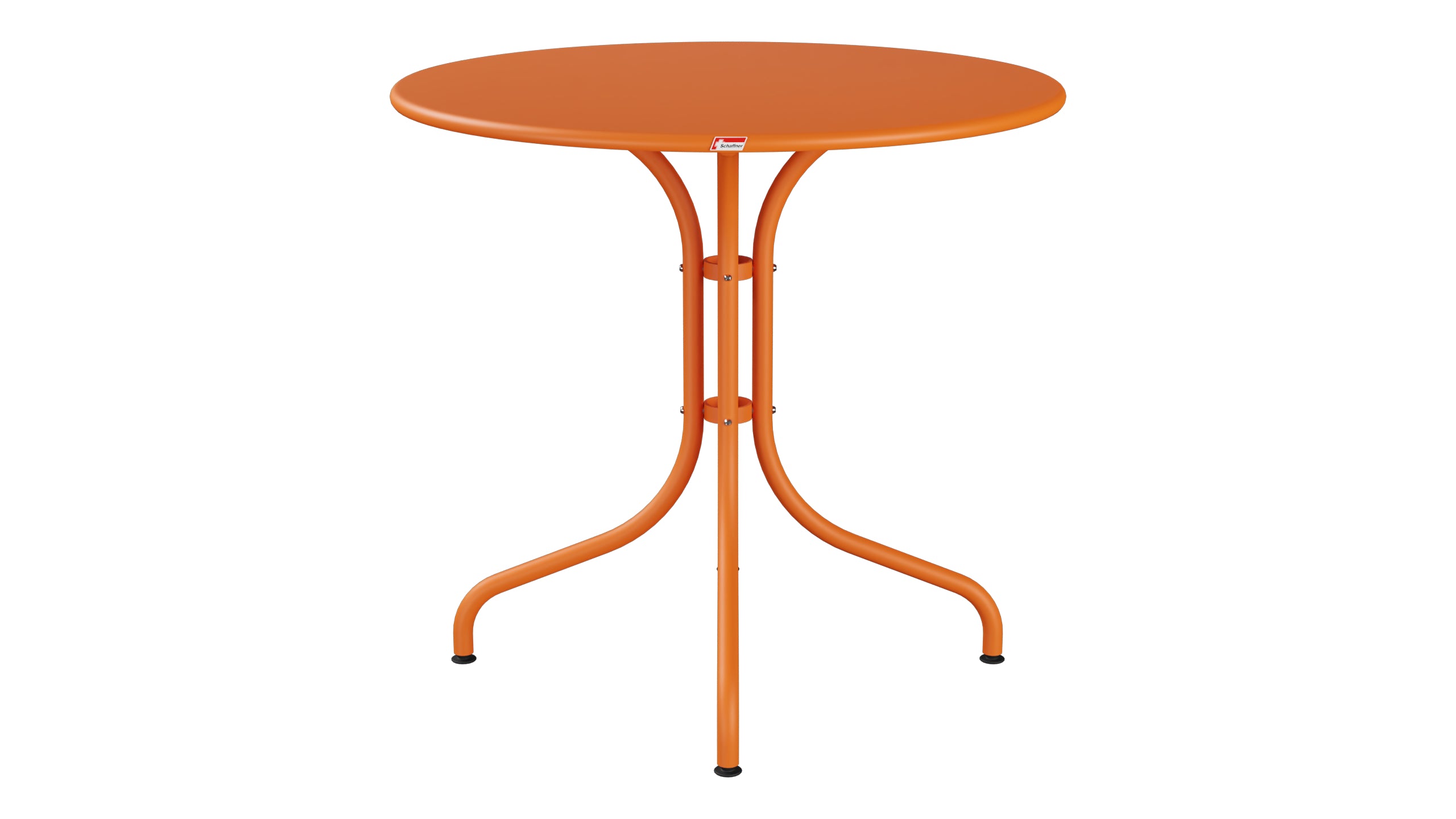 St. Moritz Metall-Gartentisch ø80 in Orange präsentiert im Onlineshop von KAQTU Design AG. Gartentisch ist von Schaffner