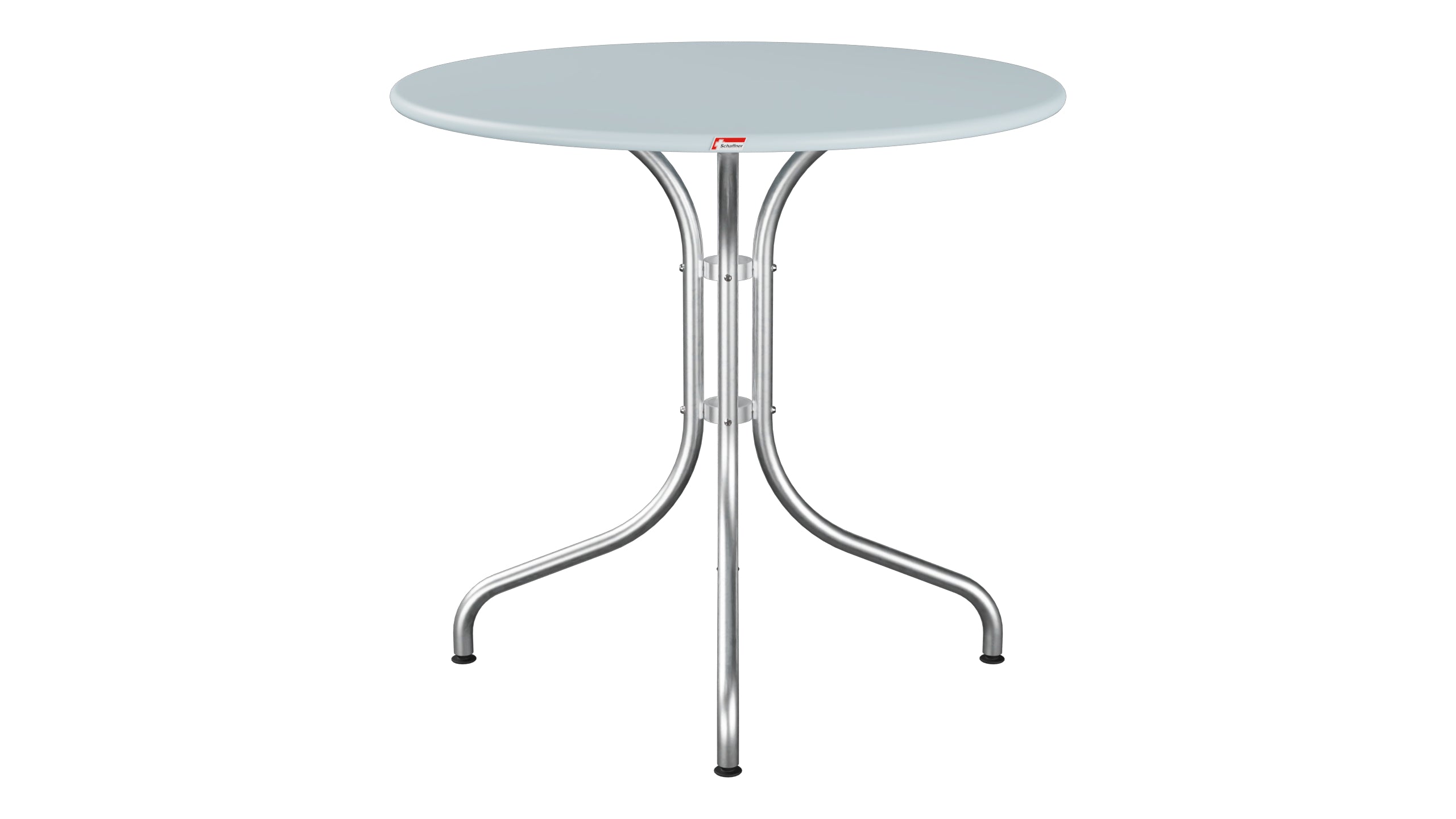 St. Moritz Metall-Gartentisch ø80 in Pastellblau präsentiert im Onlineshop von KAQTU Design AG. Gartentisch ist von Schaffner