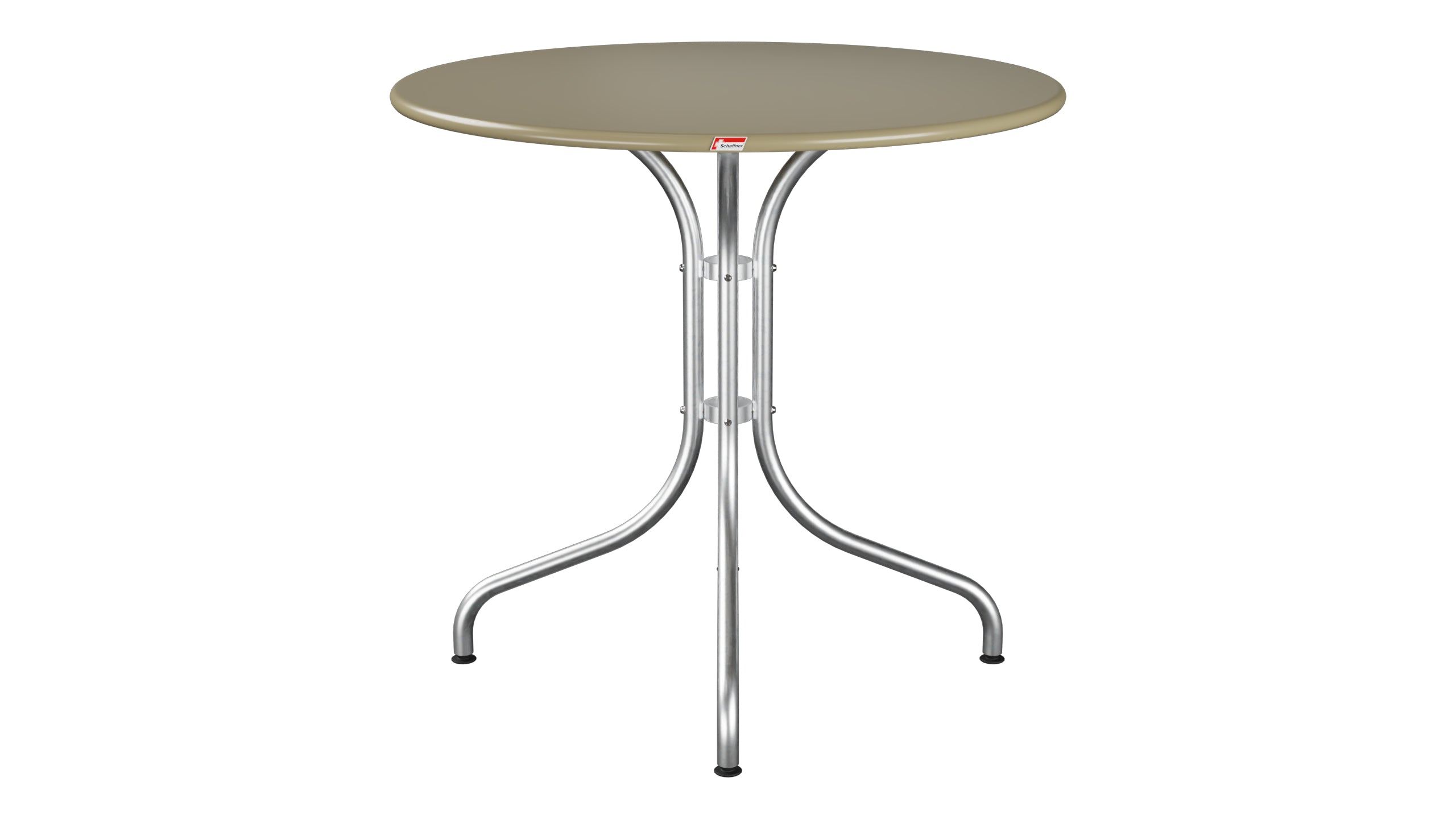 St. Moritz Metall-Gartentisch ø80 in Champagner präsentiert im Onlineshop von KAQTU Design AG. Gartentisch ist von Schaffner