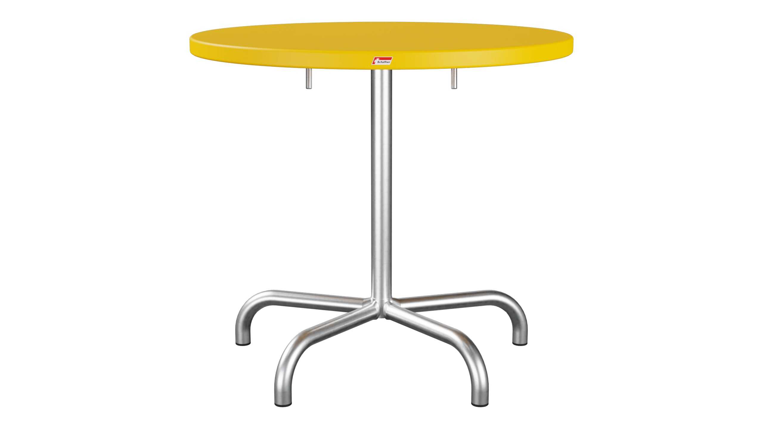 Säntis Metall-Gartentisch ø80 klappbar in Gelb präsentiert im Onlineshop von KAQTU Design AG. Gartentisch ist von Schaffner