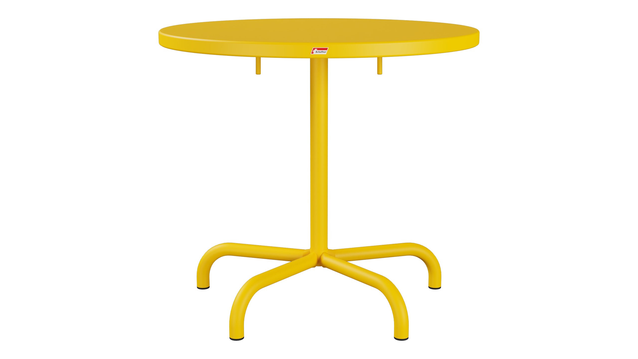 Säntis Metall-Gartentisch ø80 klappbar in Gelb präsentiert im Onlineshop von KAQTU Design AG. Gartentisch ist von Schaffner