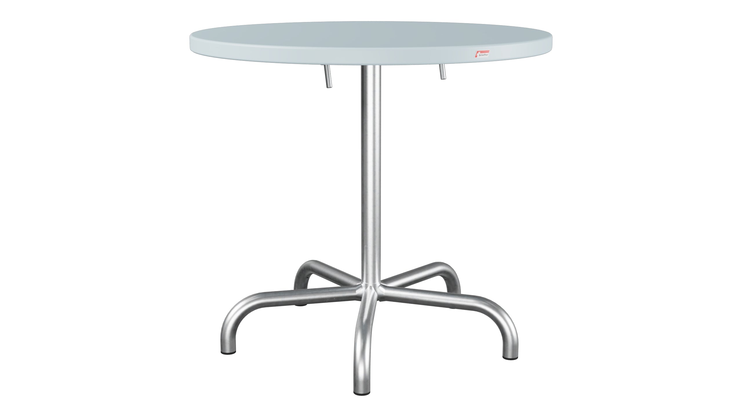 Säntis Metall-Gartentisch ø80 klappbar in Pastellblau präsentiert im Onlineshop von KAQTU Design AG. Gartentisch ist von Schaffner