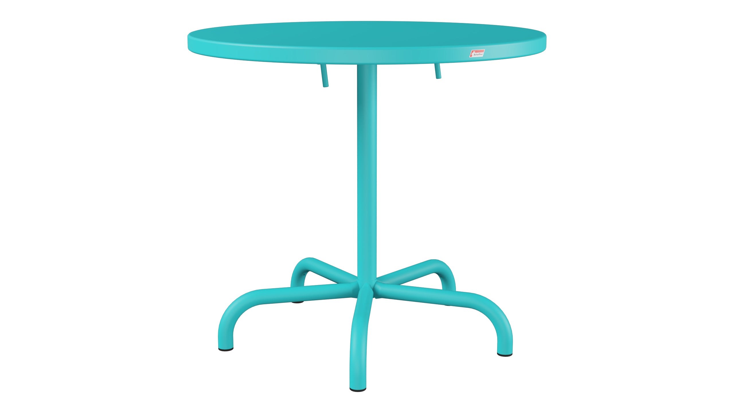 Säntis Metall-Gartentisch ø80 klappbar in Türkis präsentiert im Onlineshop von KAQTU Design AG. Gartentisch ist von Schaffner