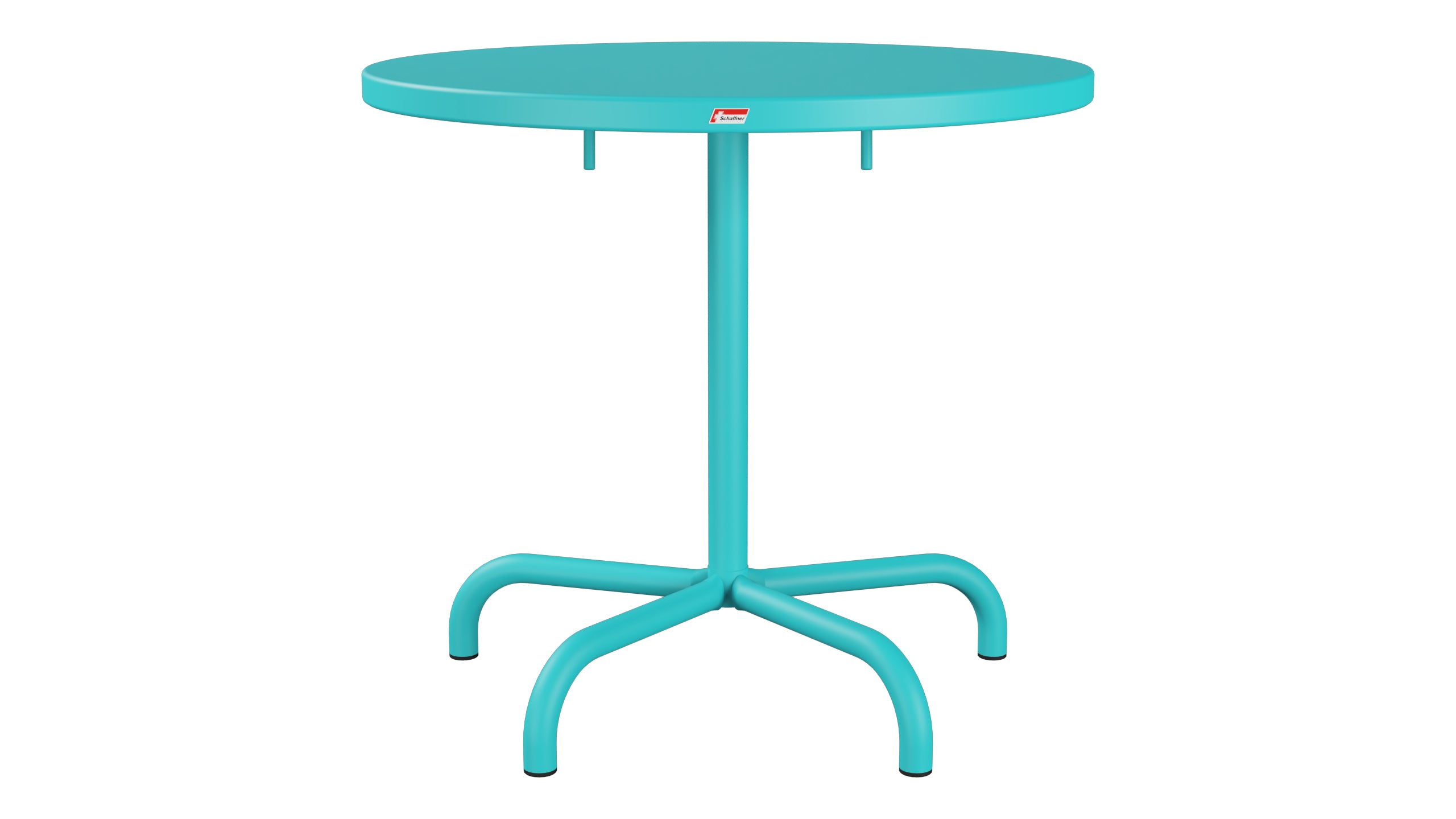 Säntis Metall-Gartentisch ø80 klappbar in Türkis präsentiert im Onlineshop von KAQTU Design AG. Gartentisch ist von Schaffner