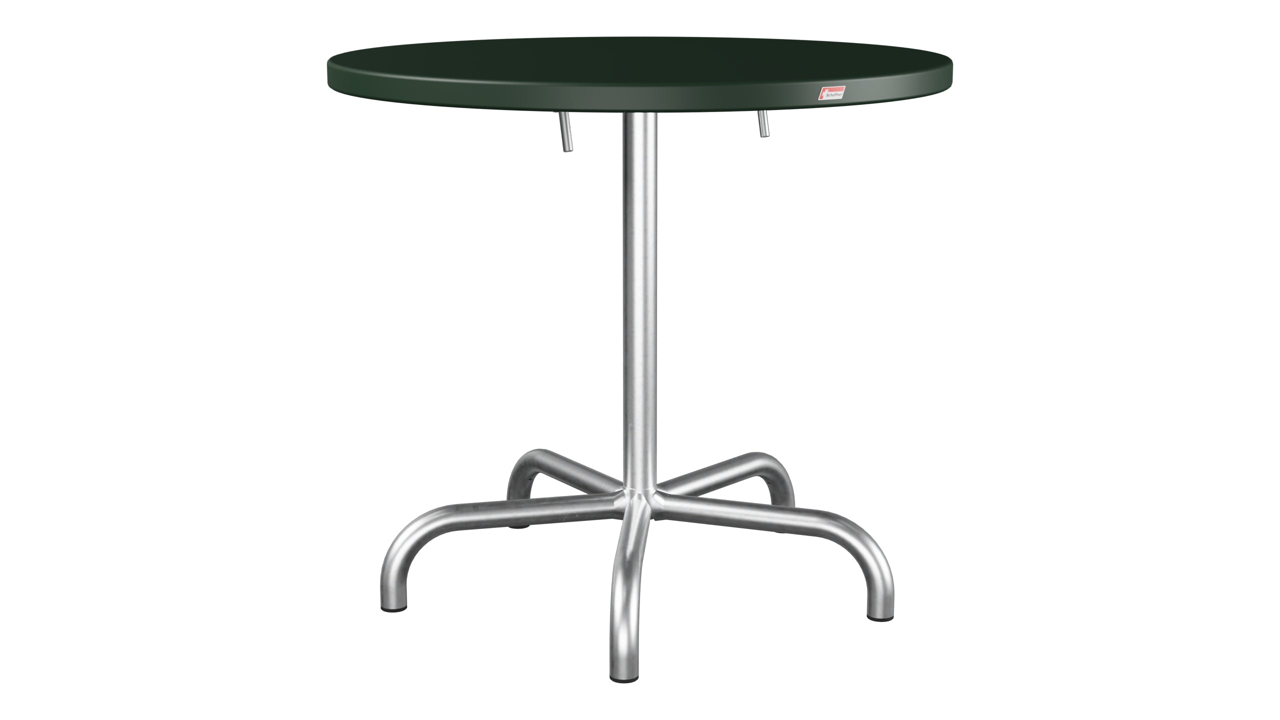 Säntis Metall-Gartentisch ø80 klappbar in Tannengrün präsentiert im Onlineshop von KAQTU Design AG. Gartentisch ist von Schaffner