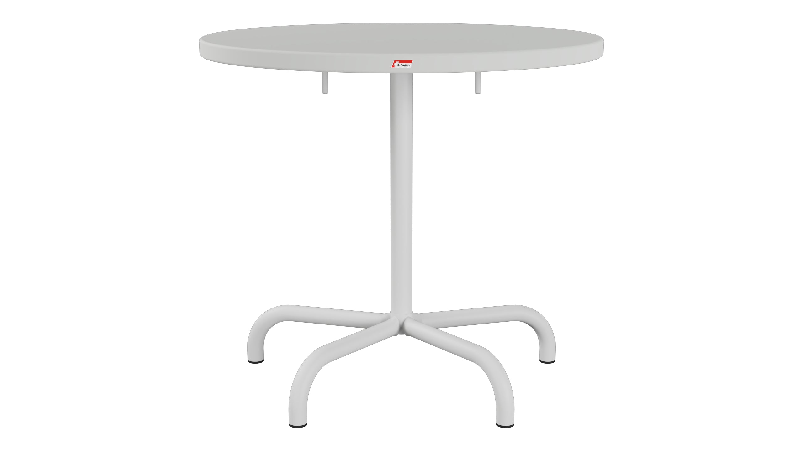 Säntis Metall-Gartentisch ø80 klappbar in Alusilber präsentiert im Onlineshop von KAQTU Design AG. Gartentisch ist von Schaffner