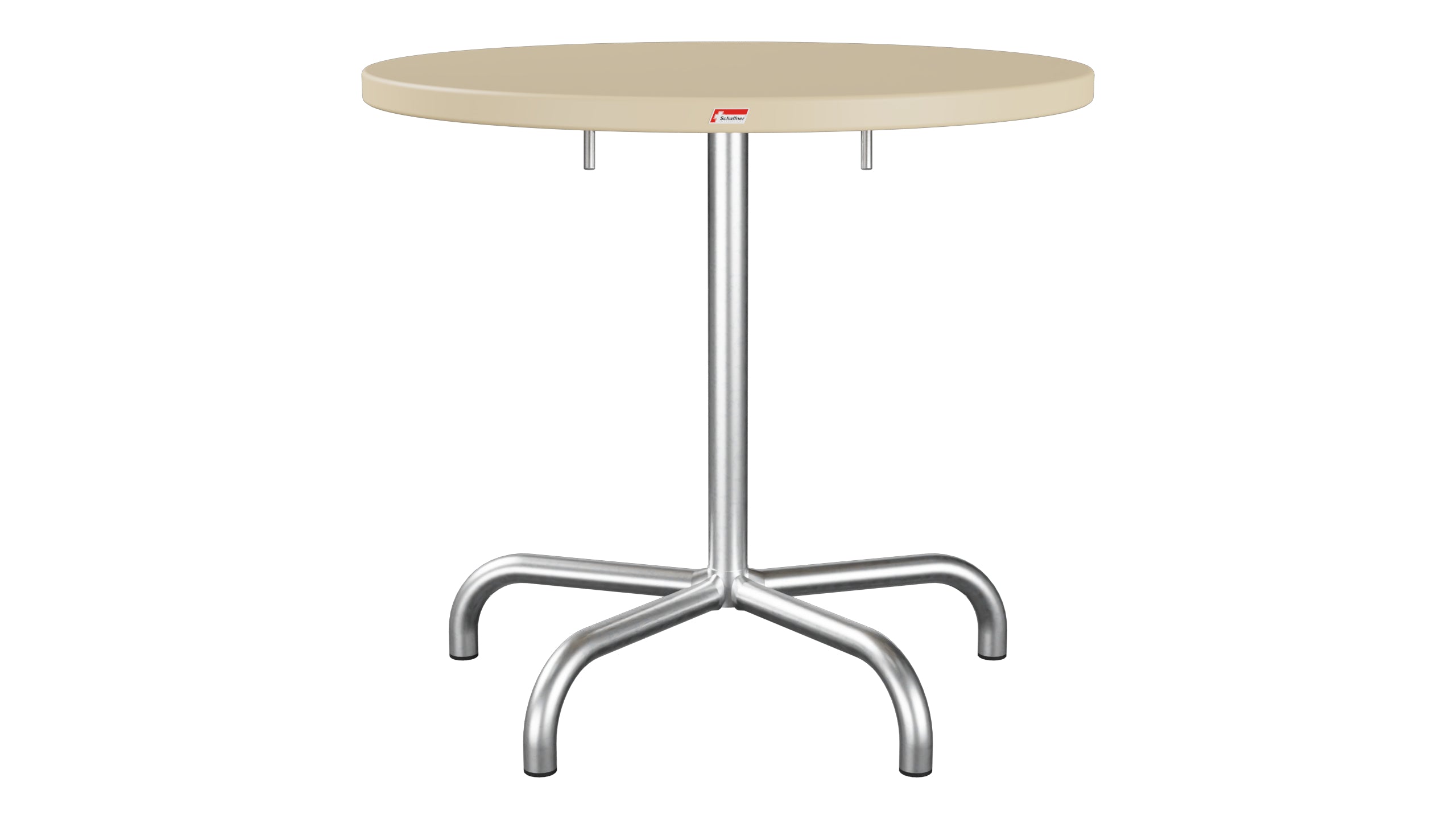 Säntis Metall-Gartentisch ø80 klappbar in Pastellbraun präsentiert im Onlineshop von KAQTU Design AG. Gartentisch ist von Schaffner