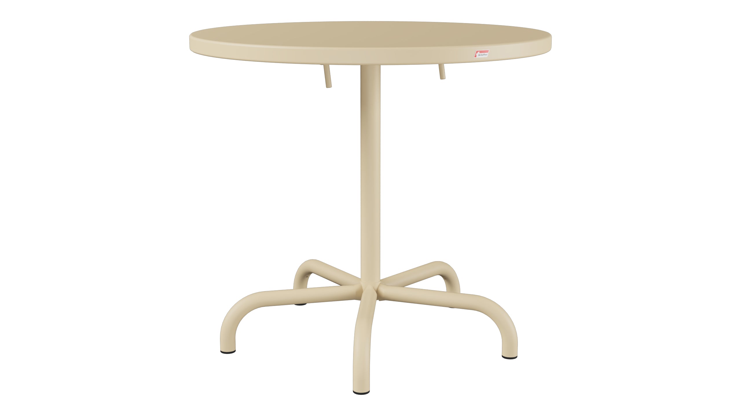 Säntis Metall-Gartentisch ø80 klappbar in Pastellbraun präsentiert im Onlineshop von KAQTU Design AG. Gartentisch ist von Schaffner