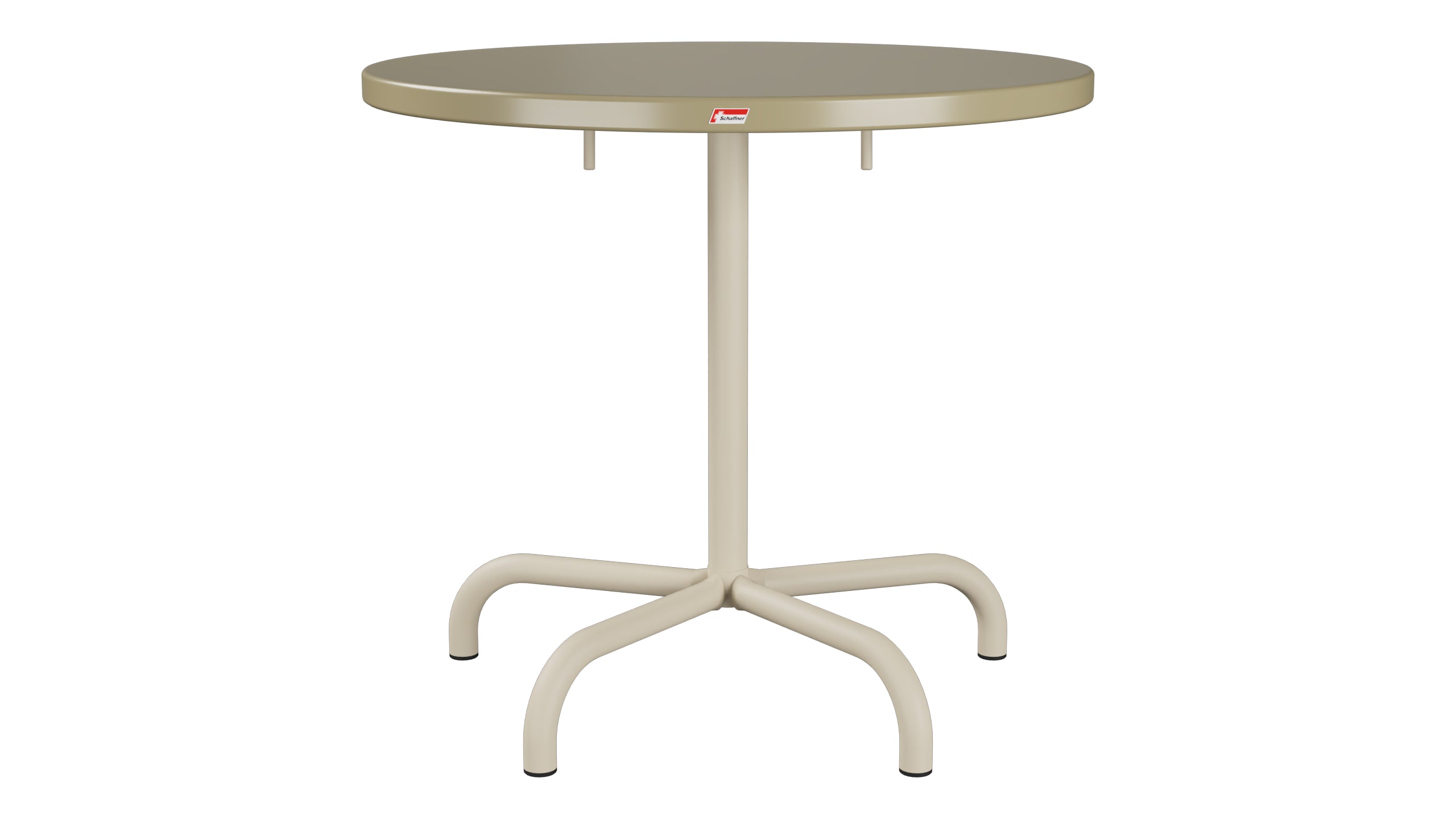 Säntis Metall-Gartentisch ø80 klappbar in Champagner präsentiert im Onlineshop von KAQTU Design AG. Gartentisch ist von Schaffner