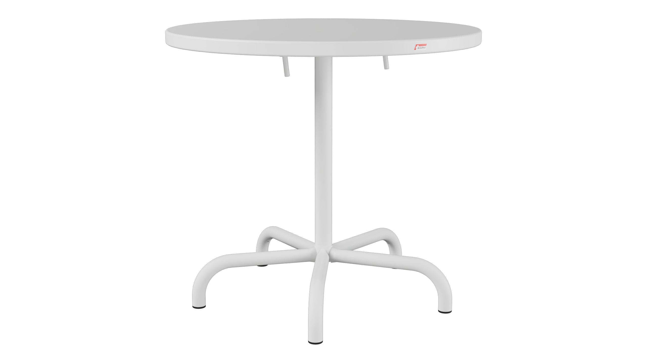 Säntis Metall-Gartentisch ø80 klappbar in Weiss präsentiert im Onlineshop von KAQTU Design AG. Gartentisch ist von Schaffner