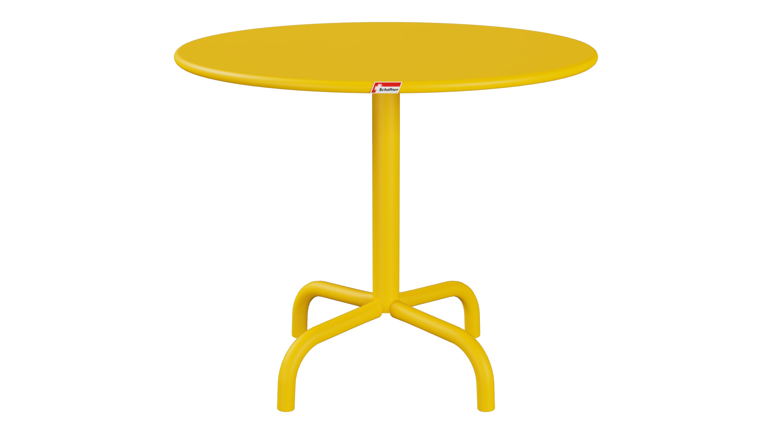 Rigi Metall-Beistelltisch Outdoor ø60 / 50 in Gelb präsentiert im Onlineshop von KAQTU Design AG. Beistelltisch Outdoor ist von Schaffner