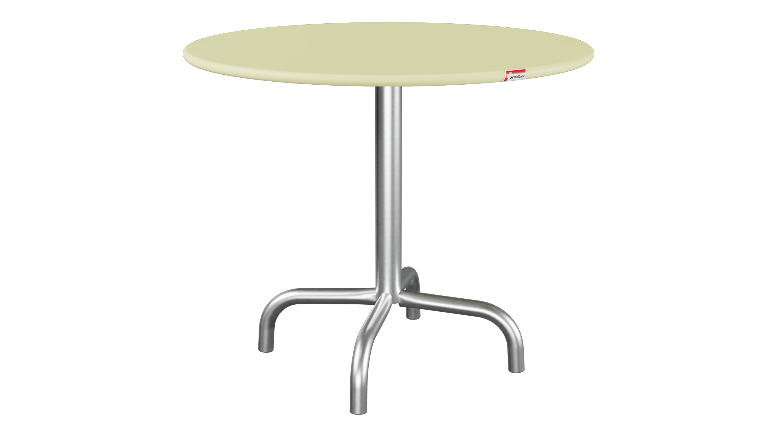 Rigi Metall-Beistelltisch Outdoor ø60 / 50 in Buchsbaumgelb präsentiert im Onlineshop von KAQTU Design AG. Beistelltisch Outdoor ist von Schaffner
