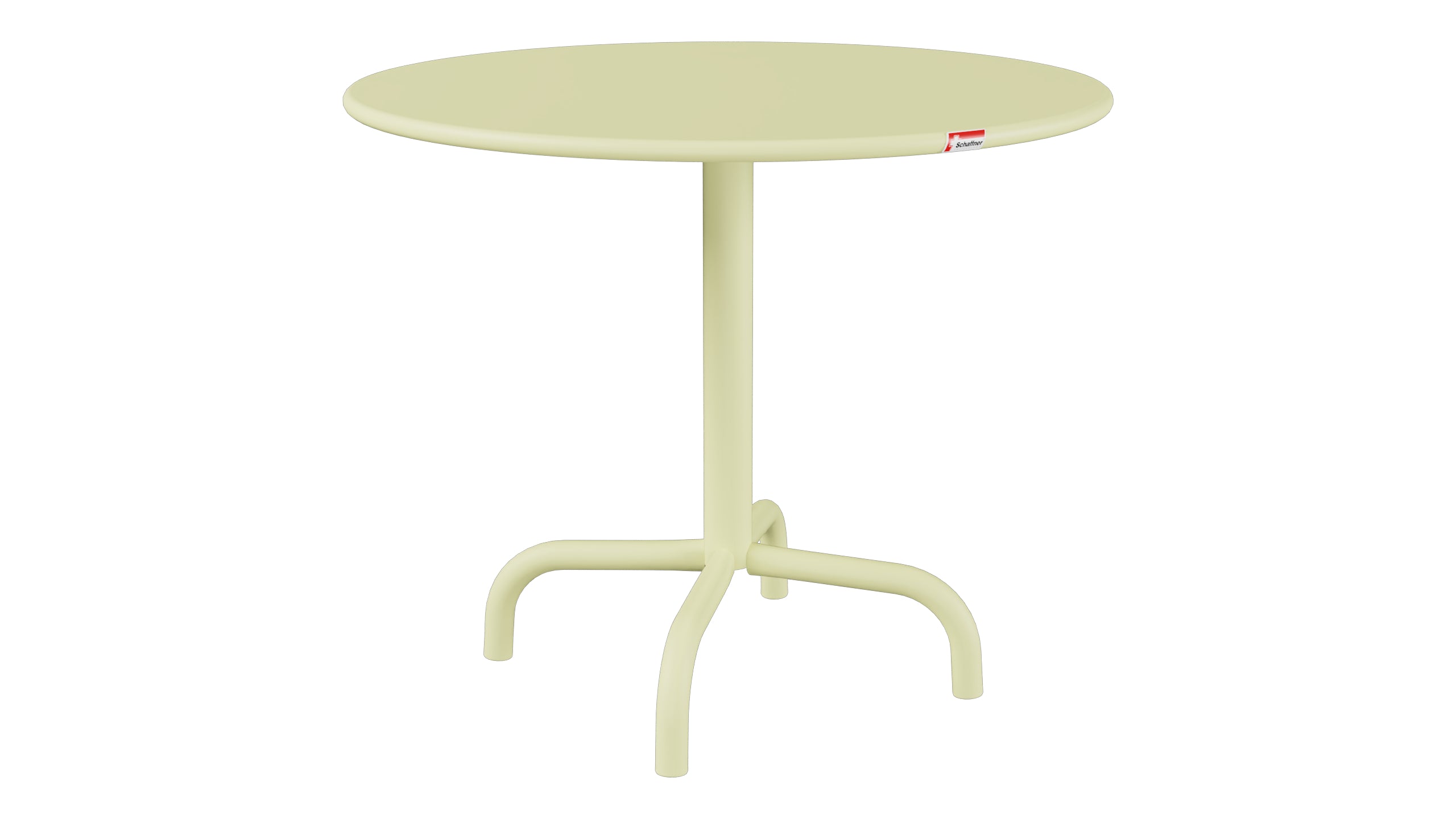 Rigi Metall-Beistelltisch Outdoor ø60 / 50 in Buchsbaumgelb präsentiert im Onlineshop von KAQTU Design AG. Beistelltisch Outdoor ist von Schaffner