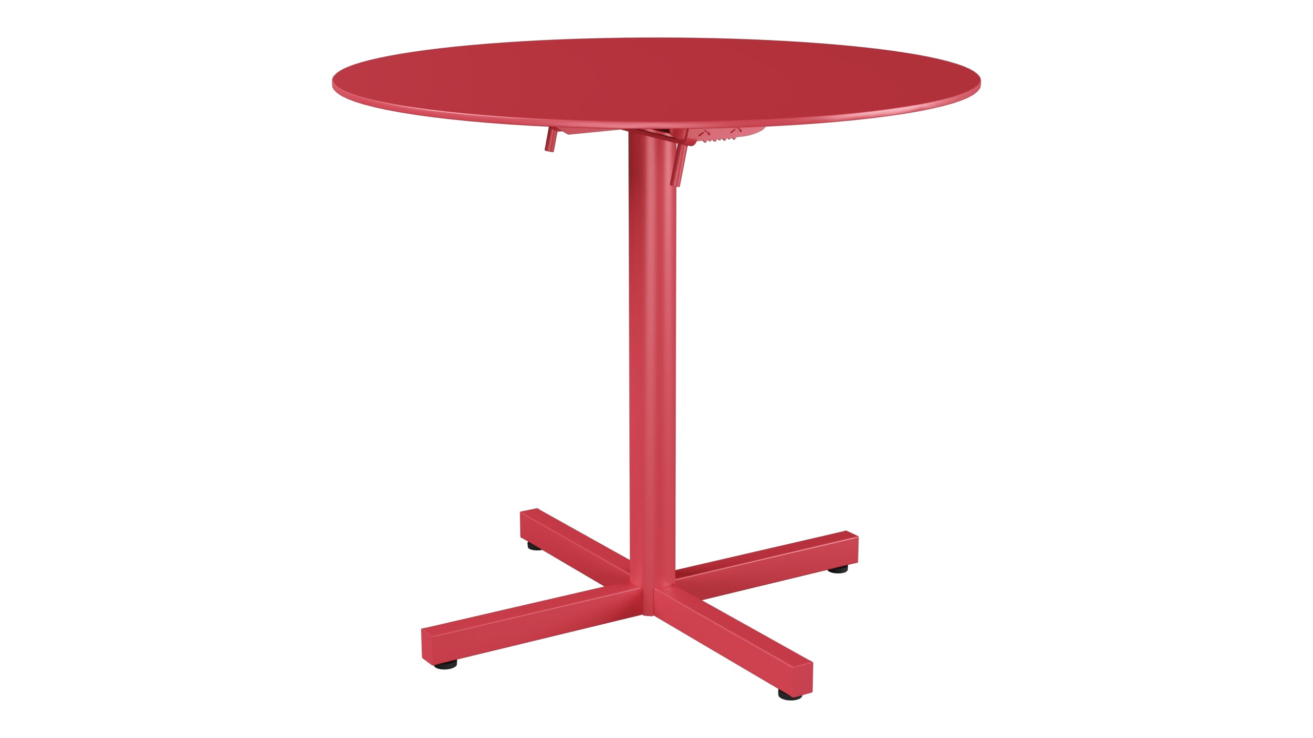 Luzern Glasfaser-Gartentisch Decor ø80 klappbar in Ahornrot präsentiert im Onlineshop von KAQTU Design AG. Gartentisch ist von Schaffner